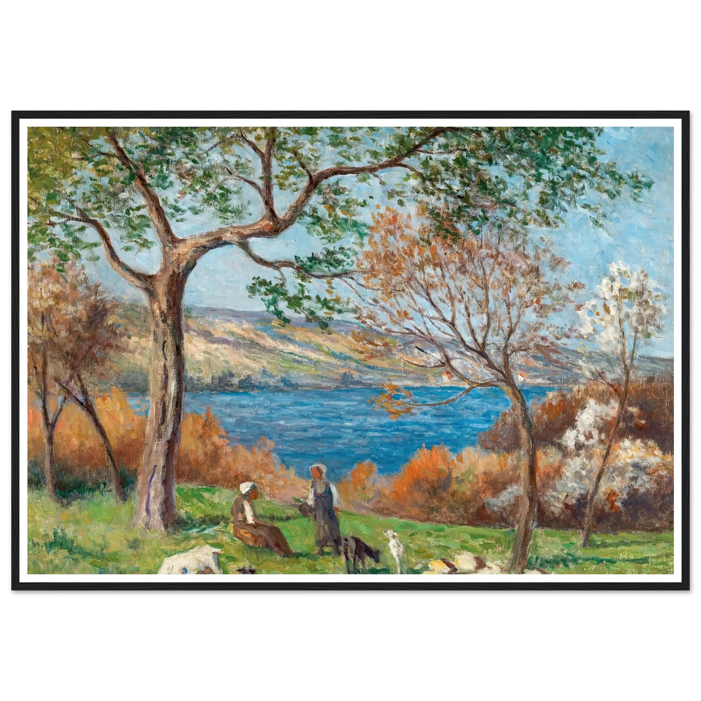 Rolleboise Art Print | Maximilien Luce - Framed Poster - 30x40 cm / 12x16″ - Black frame