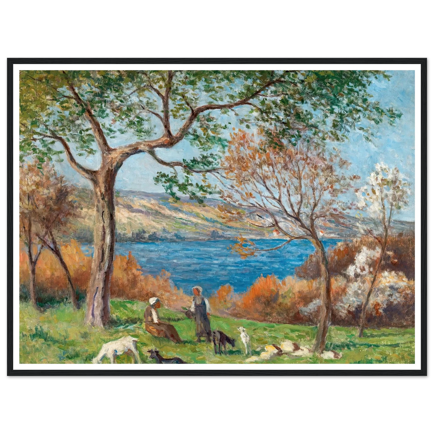 Rolleboise Art Print | Maximilien Luce - Framed Poster - 30x40 cm / 12x16″ - Black frame