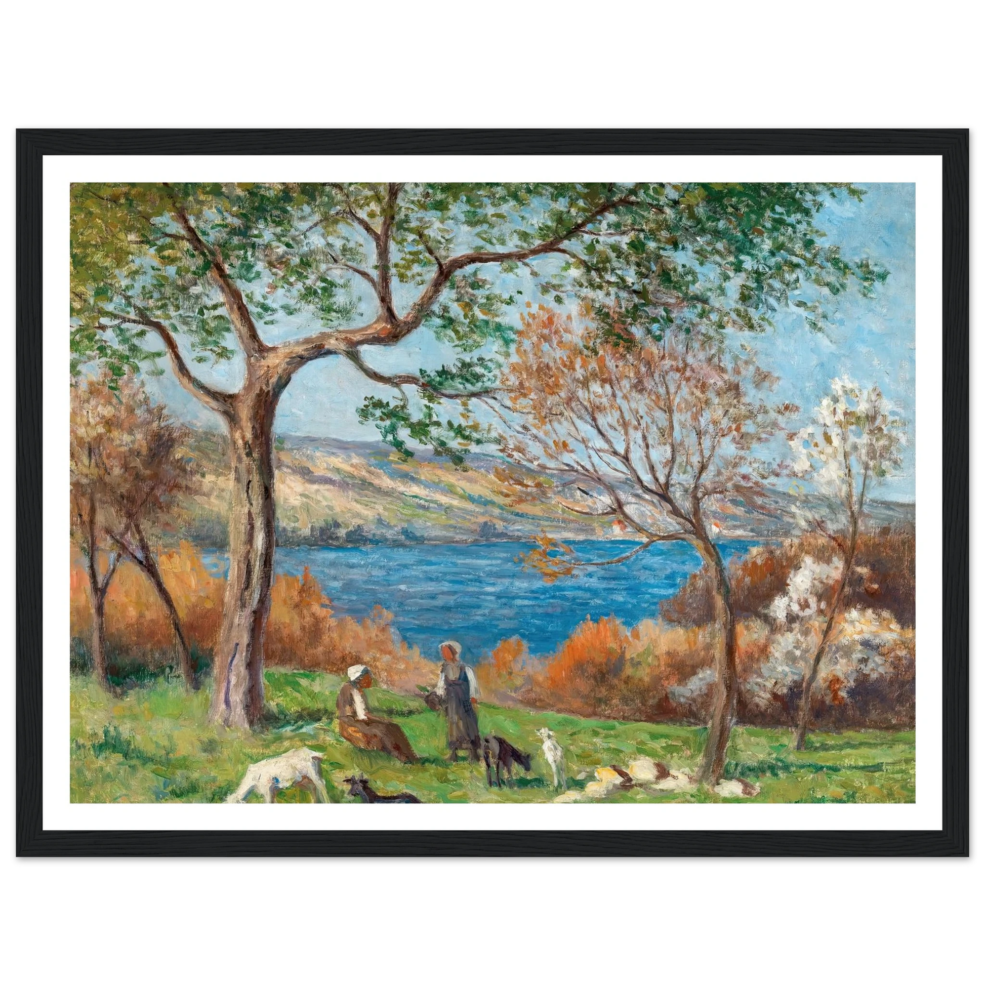 Rolleboise Art Print | Maximilien Luce - Framed Poster - 30x40 cm / 12x16″ - Black frame
