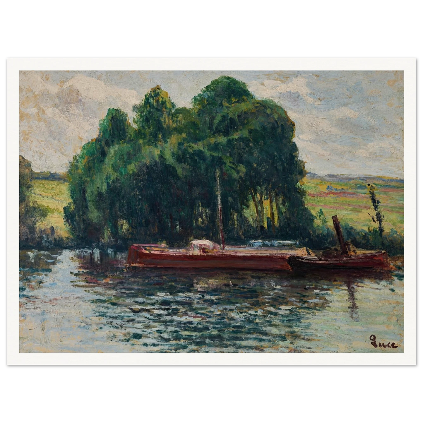 Rolleboise, La Seine Art Print | Maximilien Luce - Framed Poster - 30x40 cm / 12x16″ - Black frame