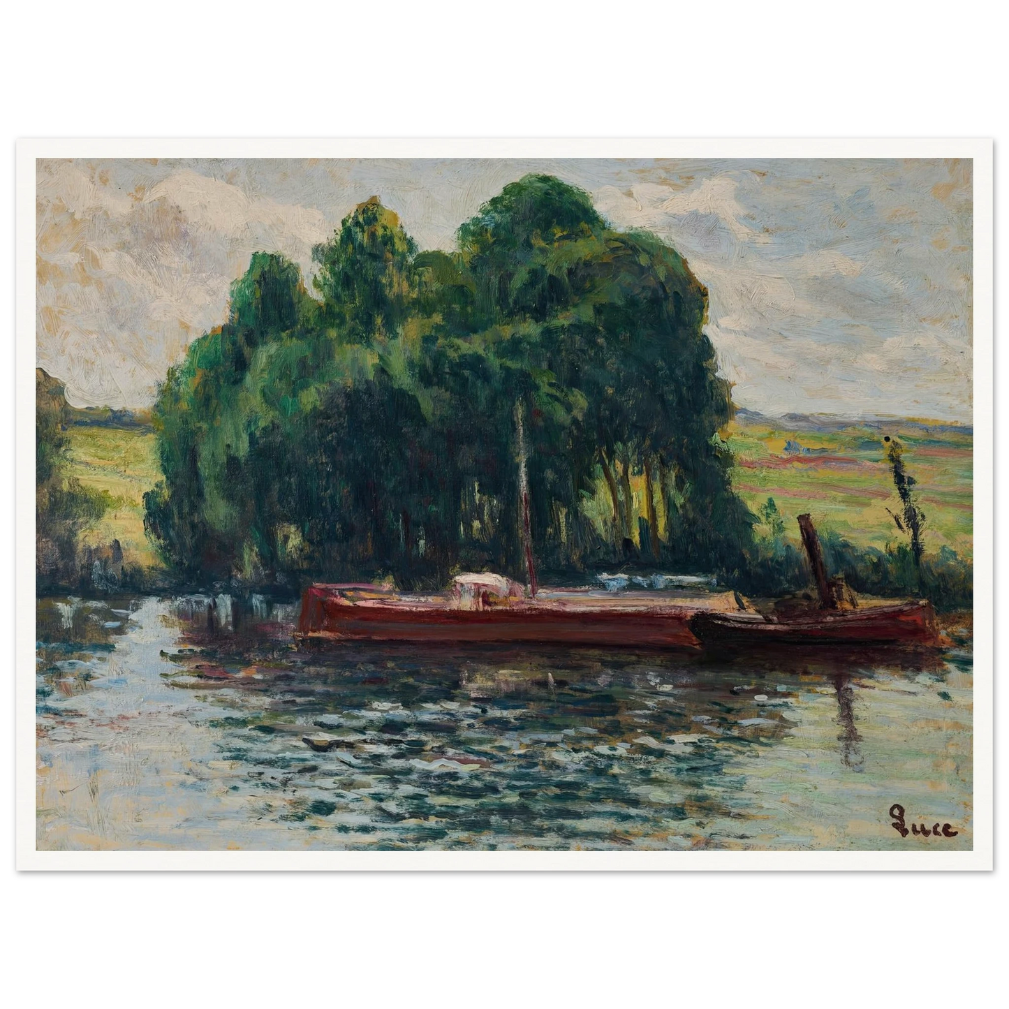 Rolleboise, La Seine Art Print | Maximilien Luce - Framed Poster - 30x40 cm / 12x16″ - Black frame