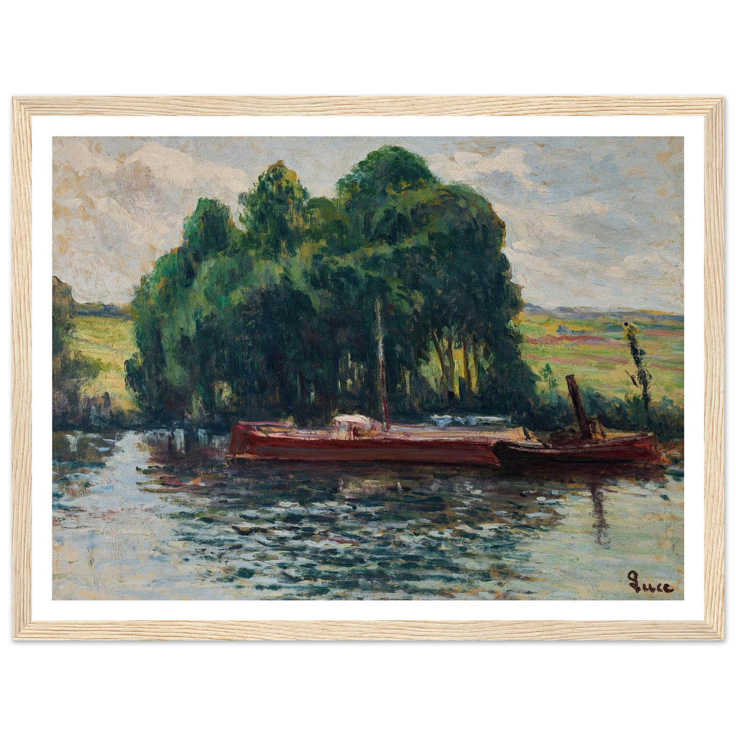 Rolleboise, La Seine Art Print | Maximilien Luce - Framed Poster - 30x40 cm / 12x16″ - Black frame