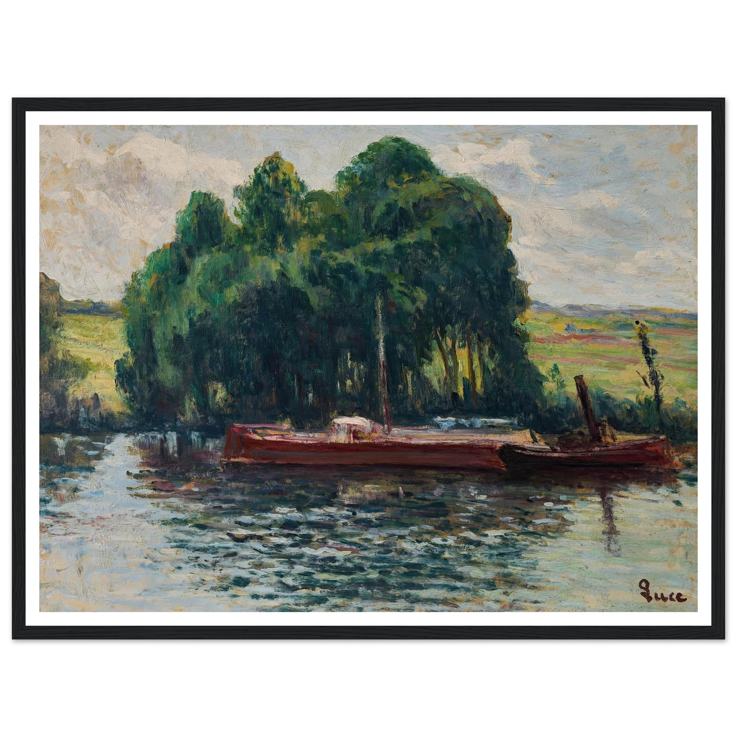 Rolleboise, La Seine Art Print | Maximilien Luce - Framed Poster - 30x40 cm / 12x16″ - Black frame