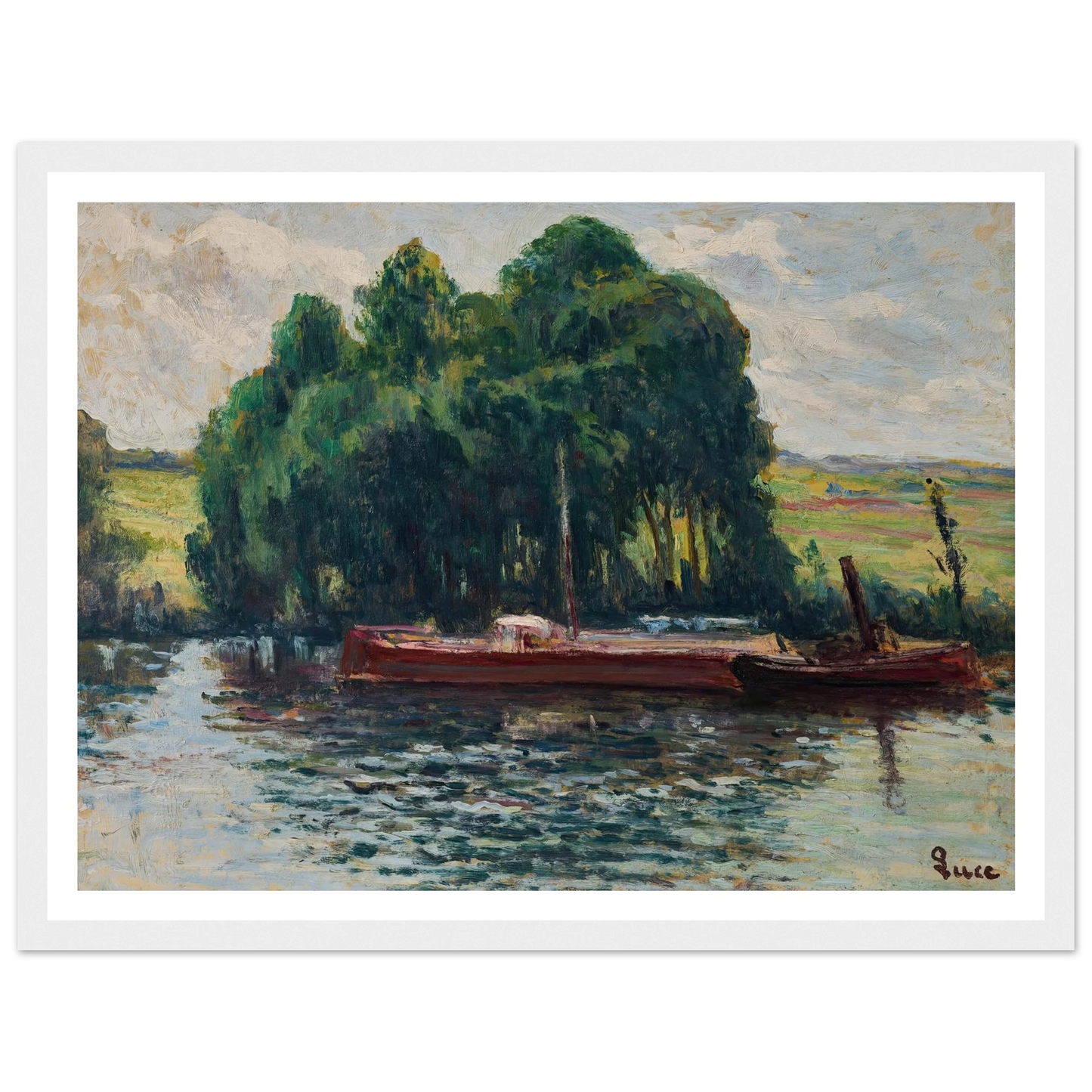 Rolleboise, La Seine Art Print | Maximilien Luce - Framed Poster - 30x40 cm / 12x16″ - Black frame