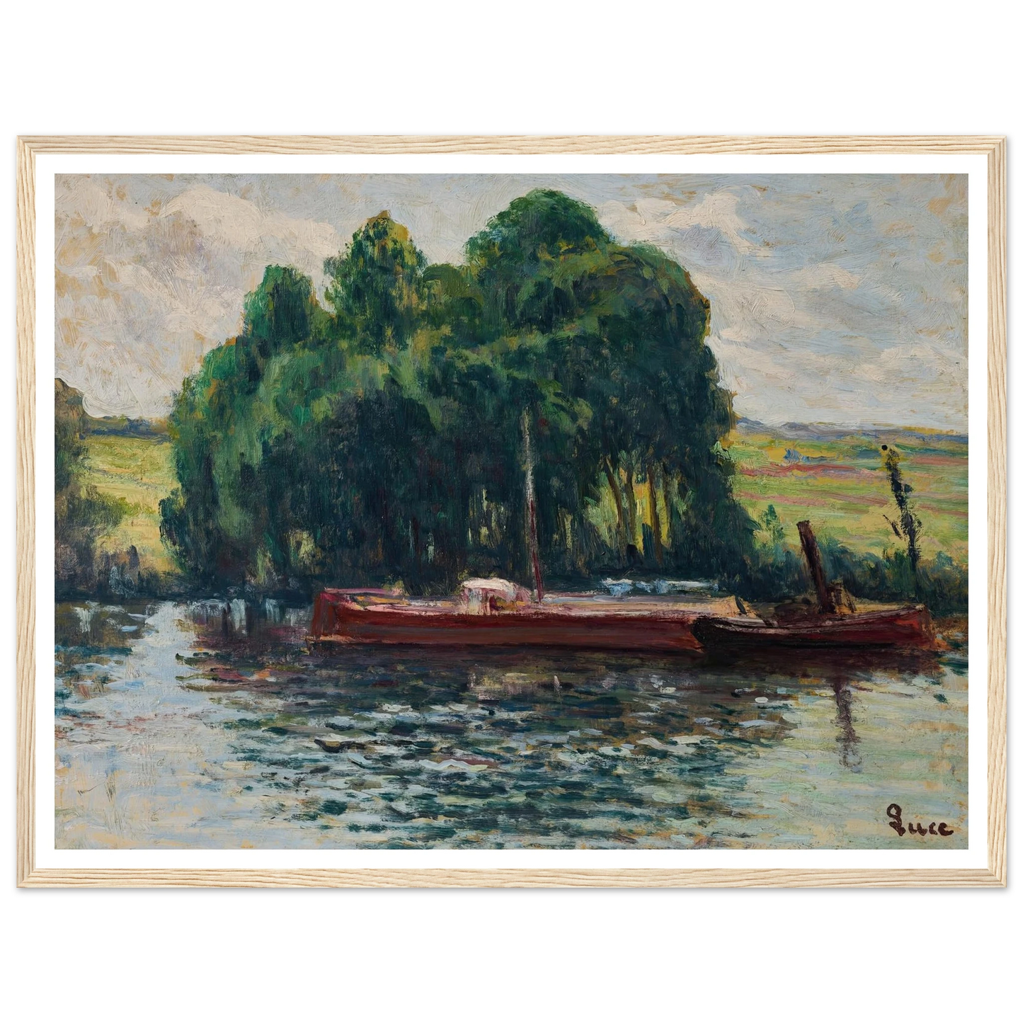 Rolleboise, La Seine Art Print | Maximilien Luce - Framed Poster - 30x40 cm / 12x16″ - Black frame