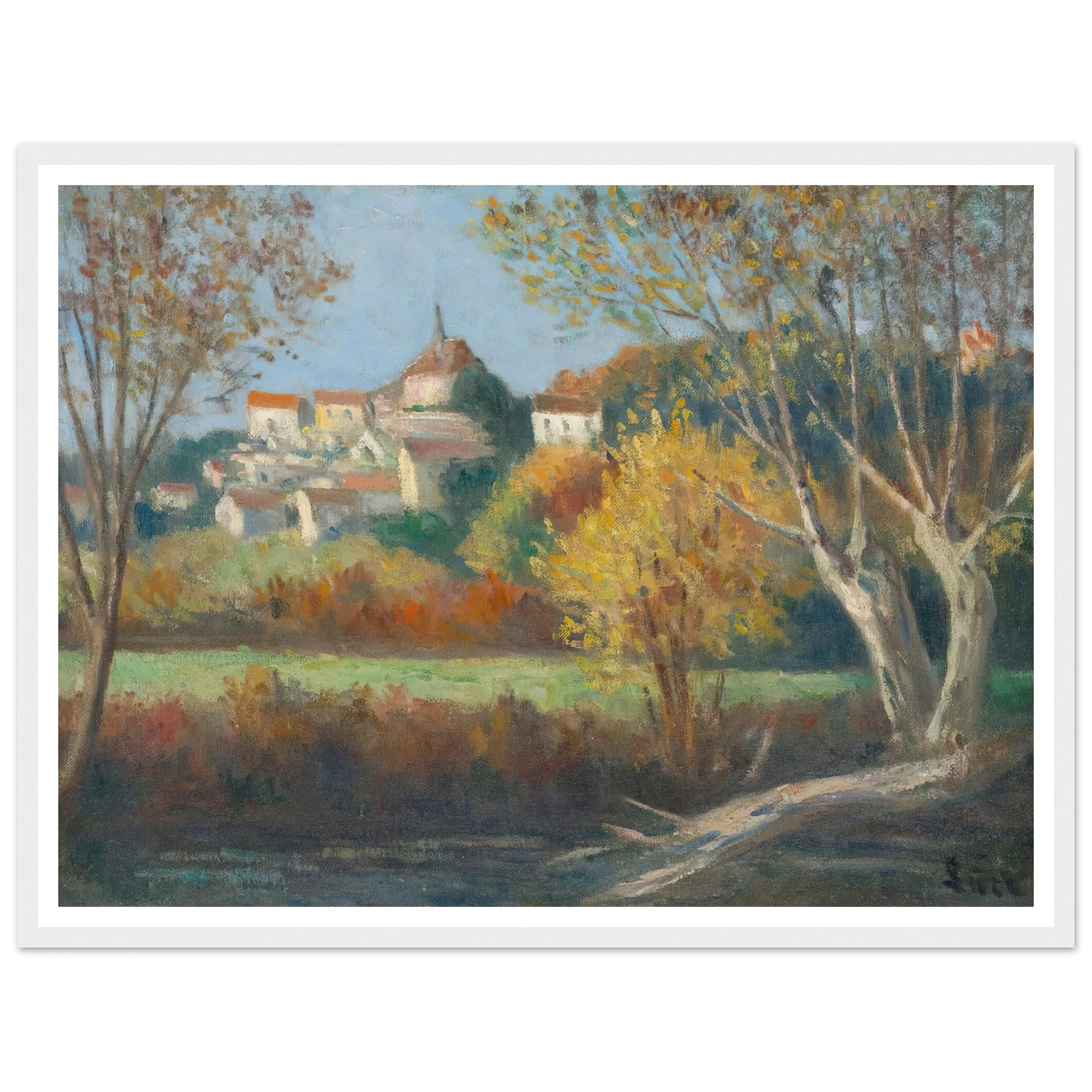 Rolleboise, Le Village Art Print | Maximilien Luce - Framed Poster - 30x40 cm / 12x16″ - Black frame