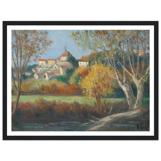 Rolleboise, Le Village Art Print | Maximilien Luce - Framed Poster - 30x40 cm / 12x16″ - Black frame
