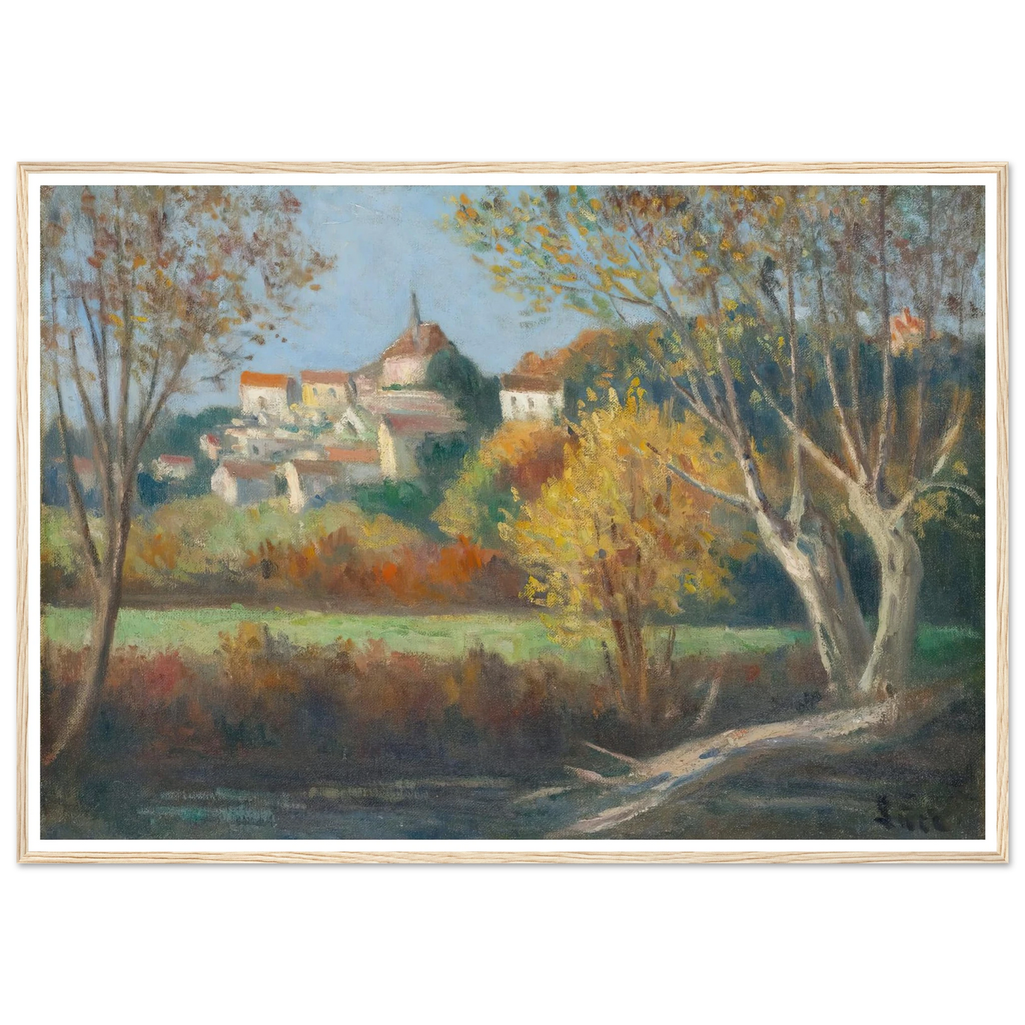 Rolleboise, Le Village Art Print | Maximilien Luce - Framed Poster - 30x40 cm / 12x16″ - Black frame