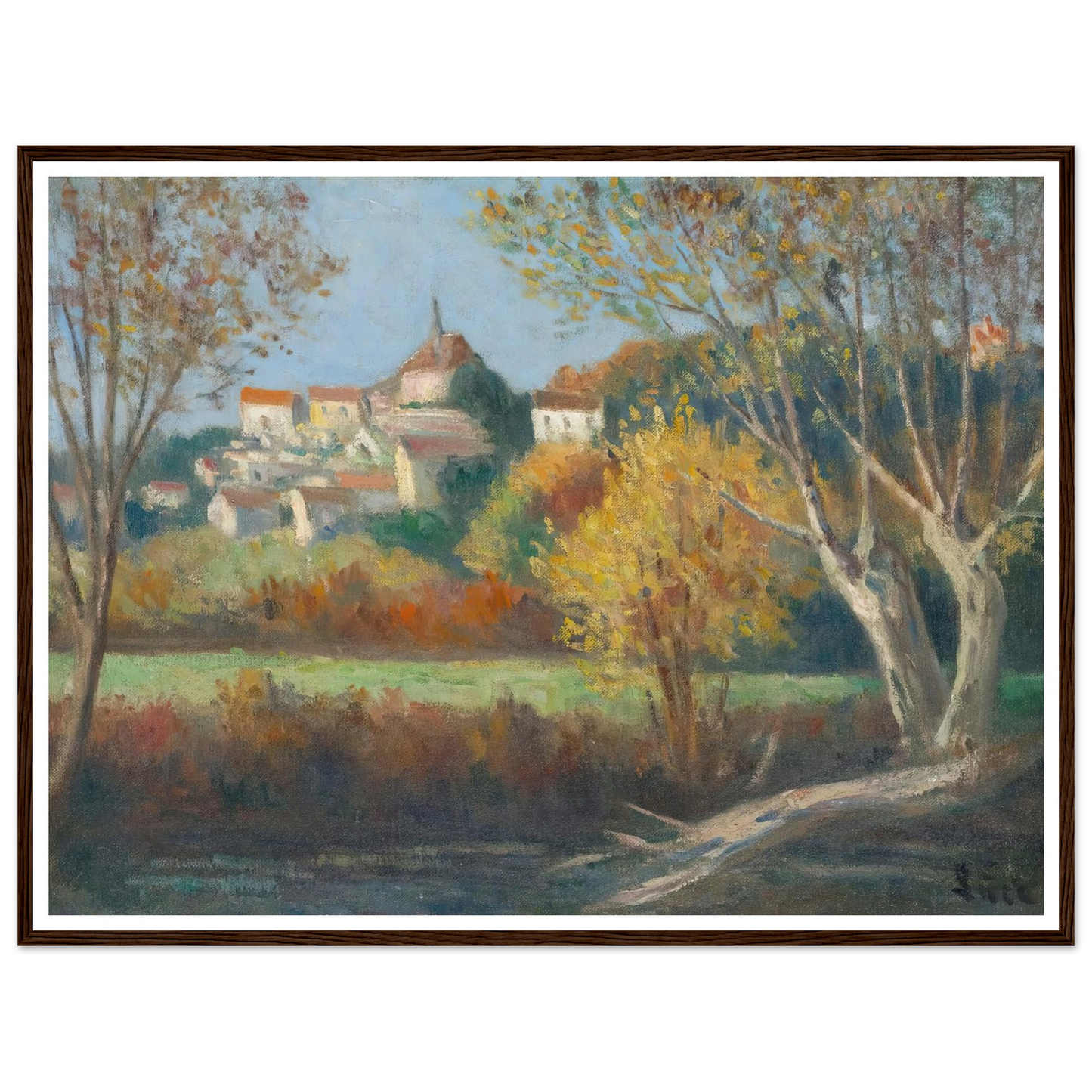 Rolleboise, Le Village Art Print | Maximilien Luce - Framed Poster - 30x40 cm / 12x16″ - Black frame