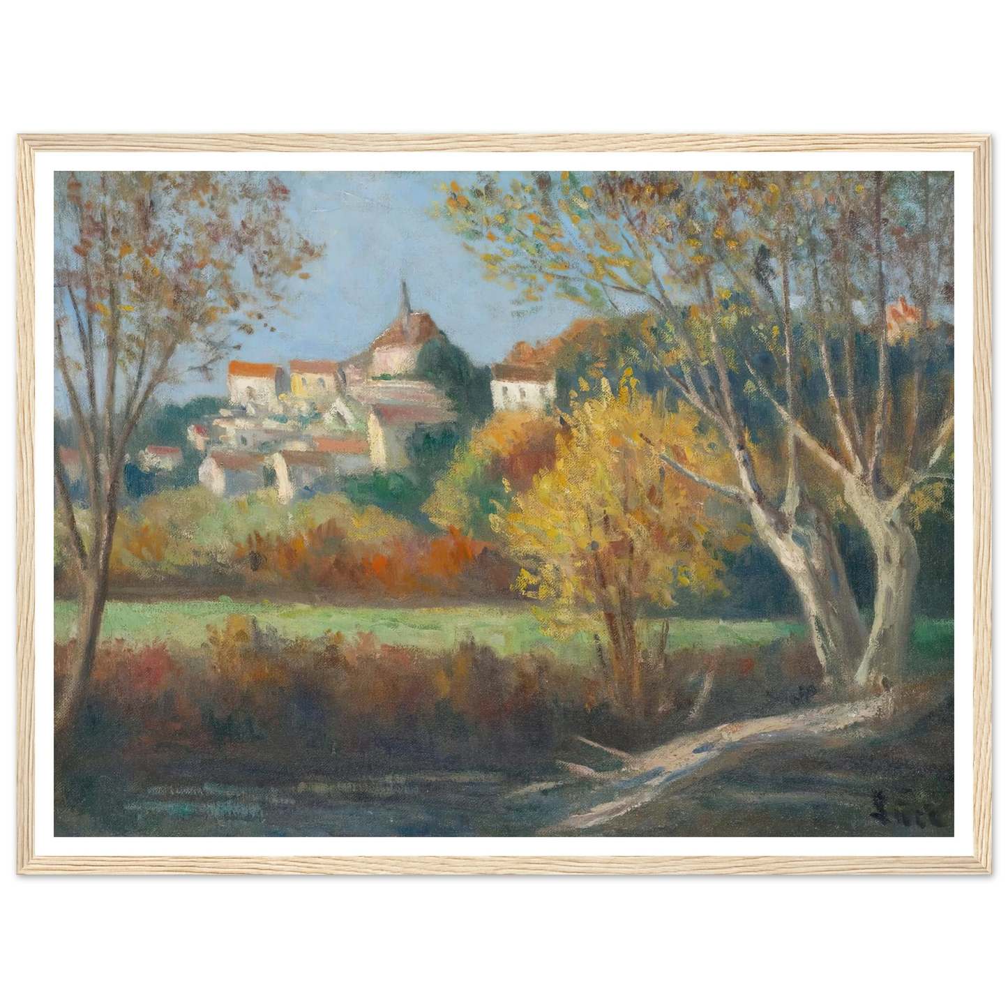 Rolleboise, Le Village Art Print | Maximilien Luce - Framed Poster - 30x40 cm / 12x16″ - Black frame
