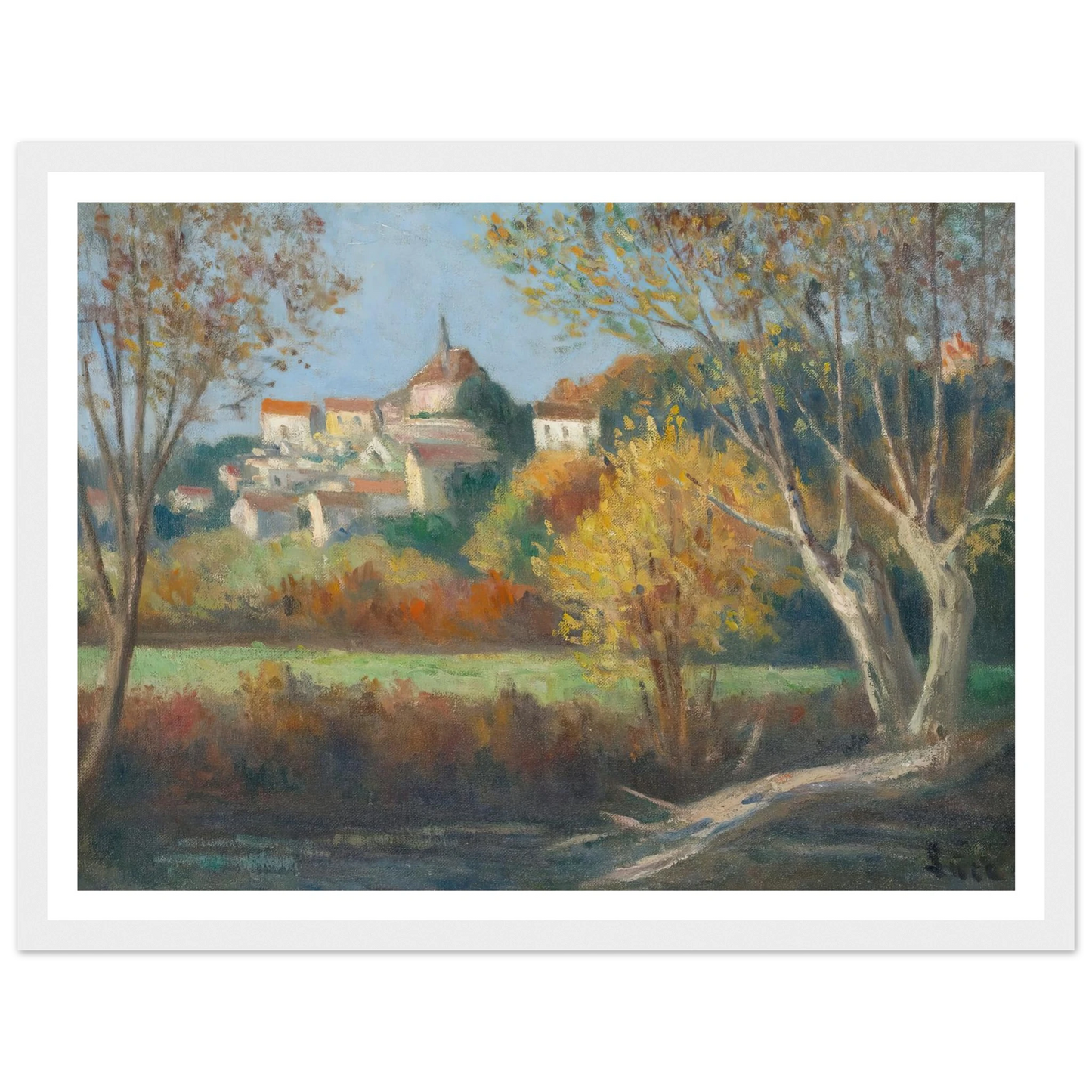 Rolleboise, Le Village Art Print | Maximilien Luce - Framed Poster - 30x40 cm / 12x16″ - Black frame