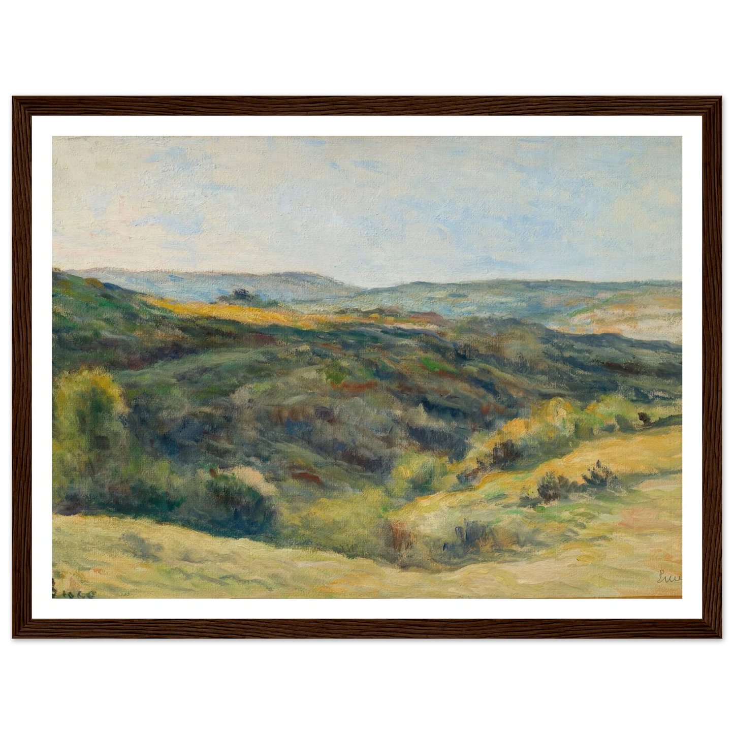 Rolleboise, les coteaux de la Rouge Voie (1925) Art Print | Maximilien Luce - Framed Poster - 30x40 cm / 12x16″ - Black frame