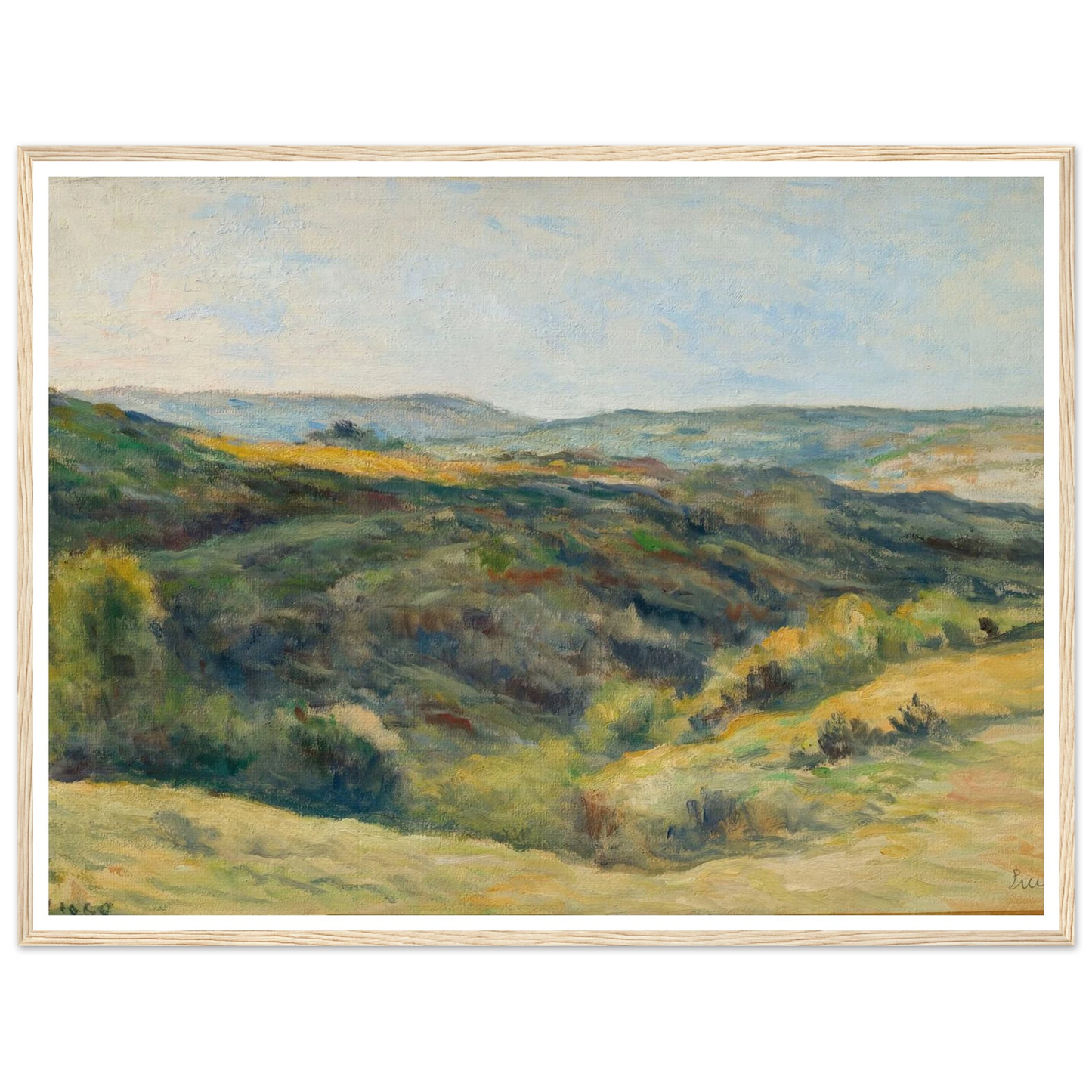 Rolleboise, les coteaux de la Rouge Voie (1925) Art Print | Maximilien Luce - Framed Poster - 30x40 cm / 12x16″ - Black frame