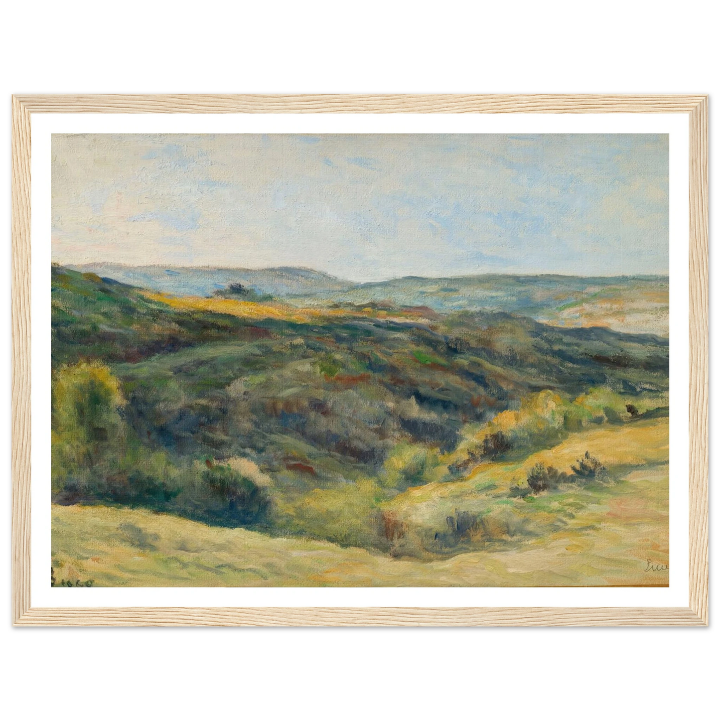 Rolleboise, les coteaux de la Rouge Voie (1925) Art Print | Maximilien Luce - Framed Poster - 30x40 cm / 12x16″ - Black frame