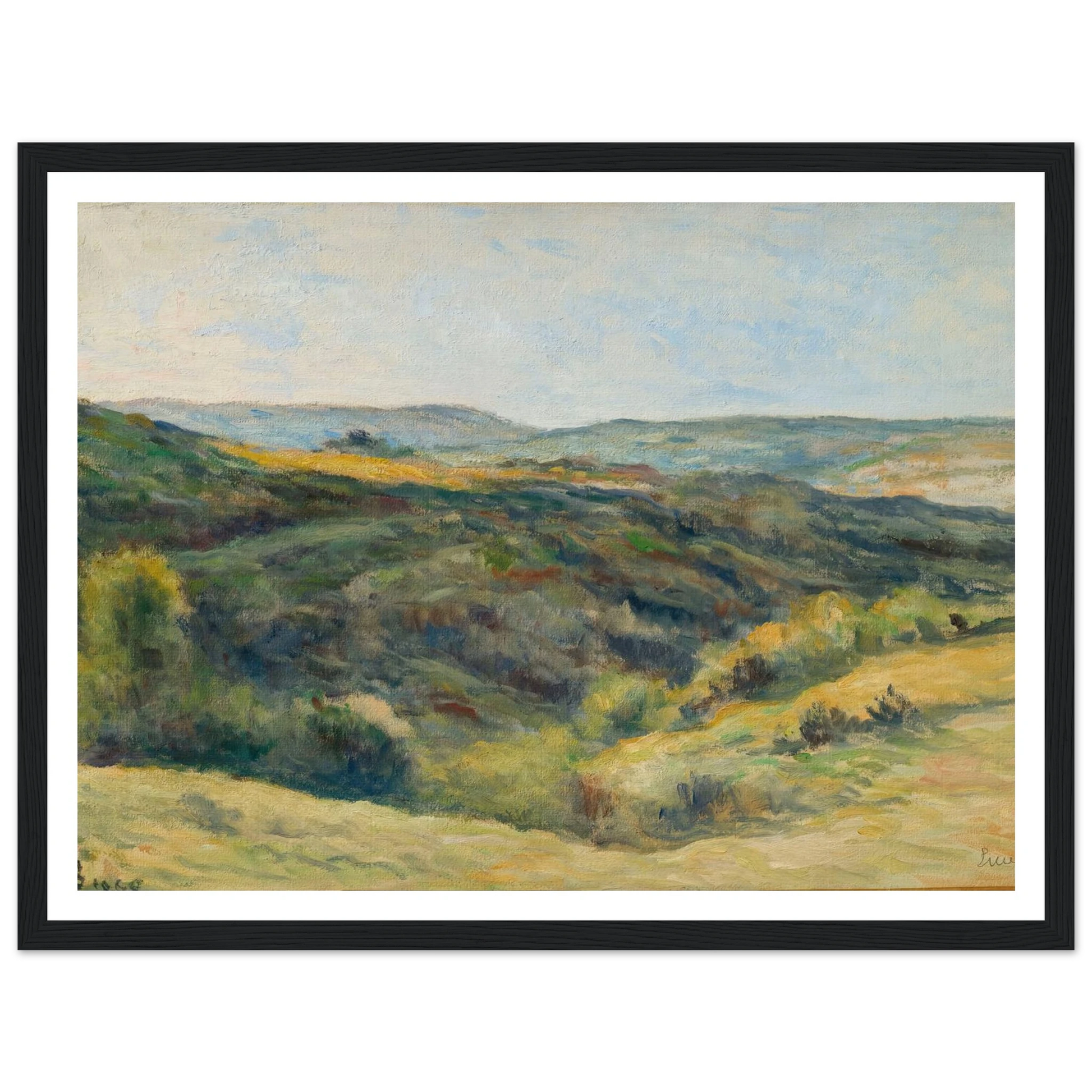 Rolleboise, les coteaux de la Rouge Voie (1925) Art Print | Maximilien Luce - Framed Poster - 30x40 cm / 12x16″ - Black frame