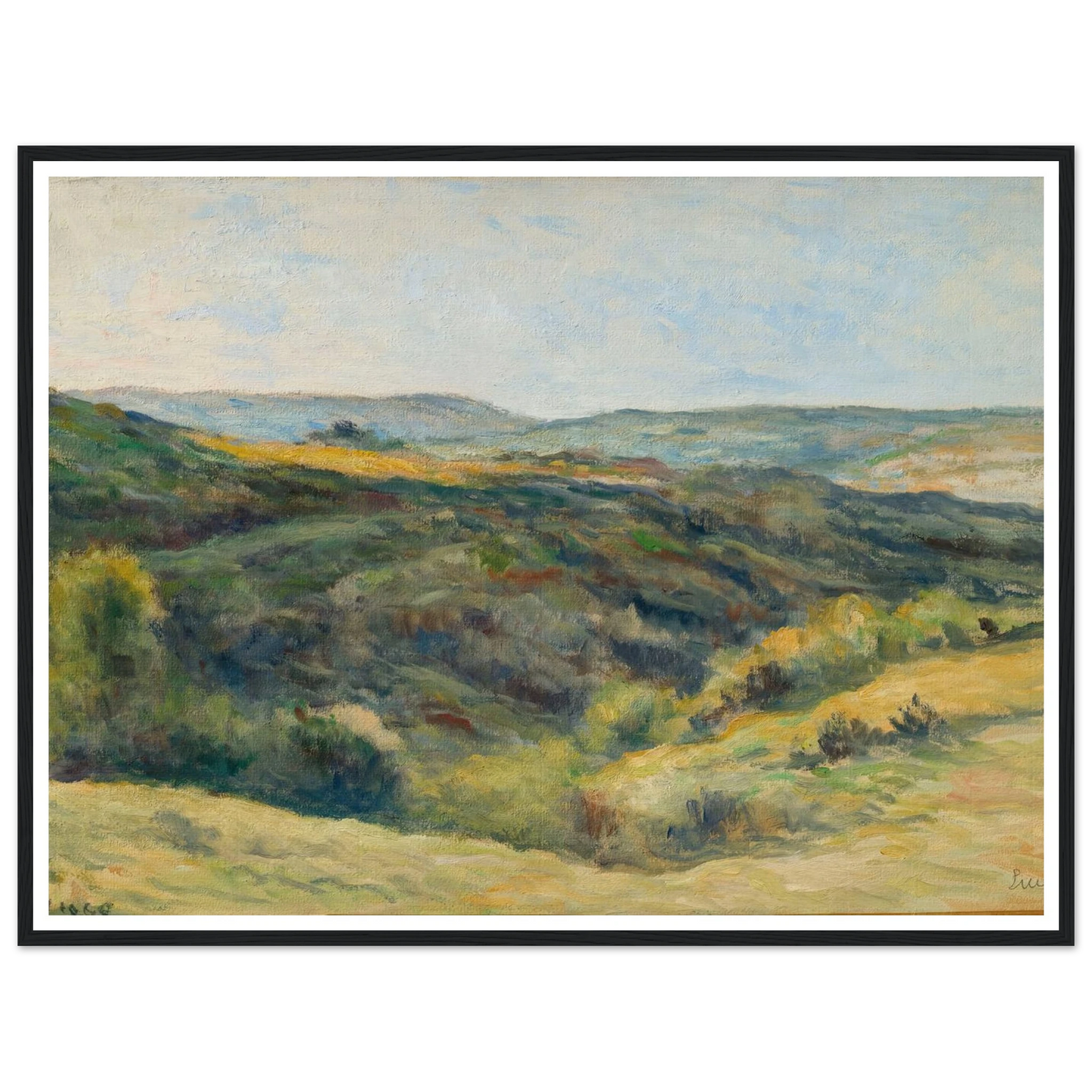 Rolleboise, les coteaux de la Rouge Voie (1925) Art Print | Maximilien Luce - Framed Poster - 30x40 cm / 12x16″ - Black frame