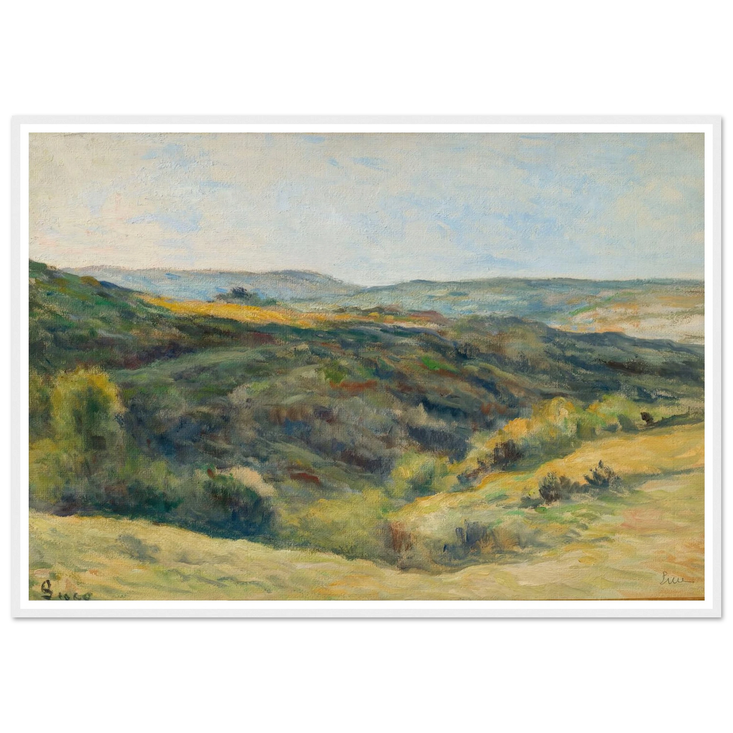 Rolleboise, les coteaux de la Rouge Voie (1925) Art Print | Maximilien Luce - Framed Poster - 30x40 cm / 12x16″ - Black frame