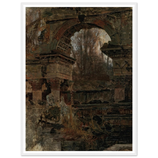 Römische Ruine in Schönbrunn Art Print | Carl Moll - Framed Poster - 30x40 cm / 12x16″ - Black frame