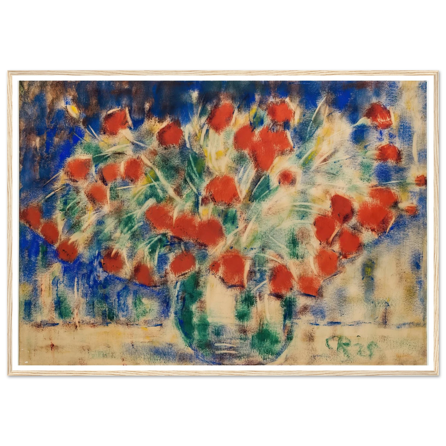 Roter Mohn (1925) Art Print | Christian Rohlfs - Framed Poster - 30x40 cm / 12x16″ - Black frame