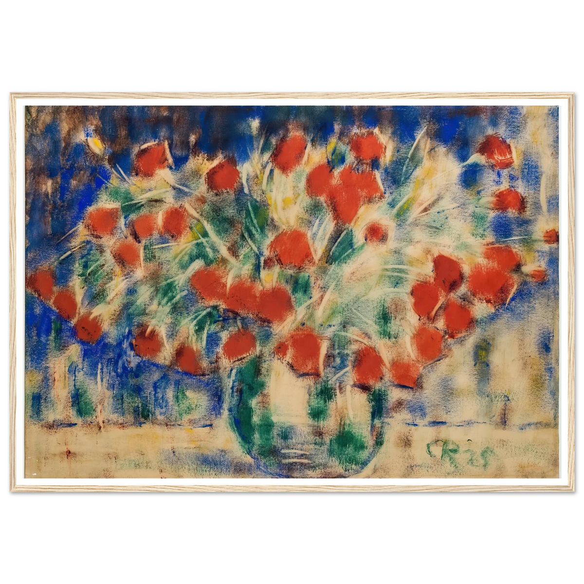 Roter Mohn (1925) Art Print | Christian Rohlfs - Framed Poster - 30x40 cm / 12x16″ - Black frame