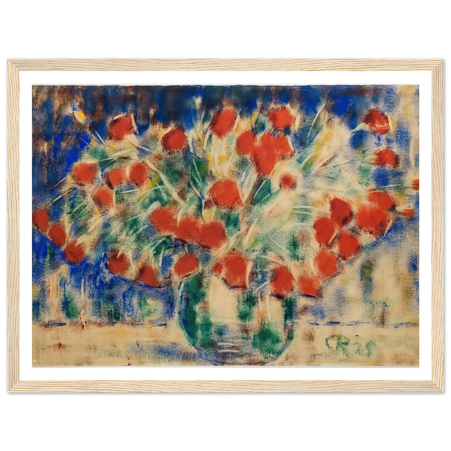 Roter Mohn (1925) Art Print | Christian Rohlfs - Framed Poster - 30x40 cm / 12x16″ - Black frame