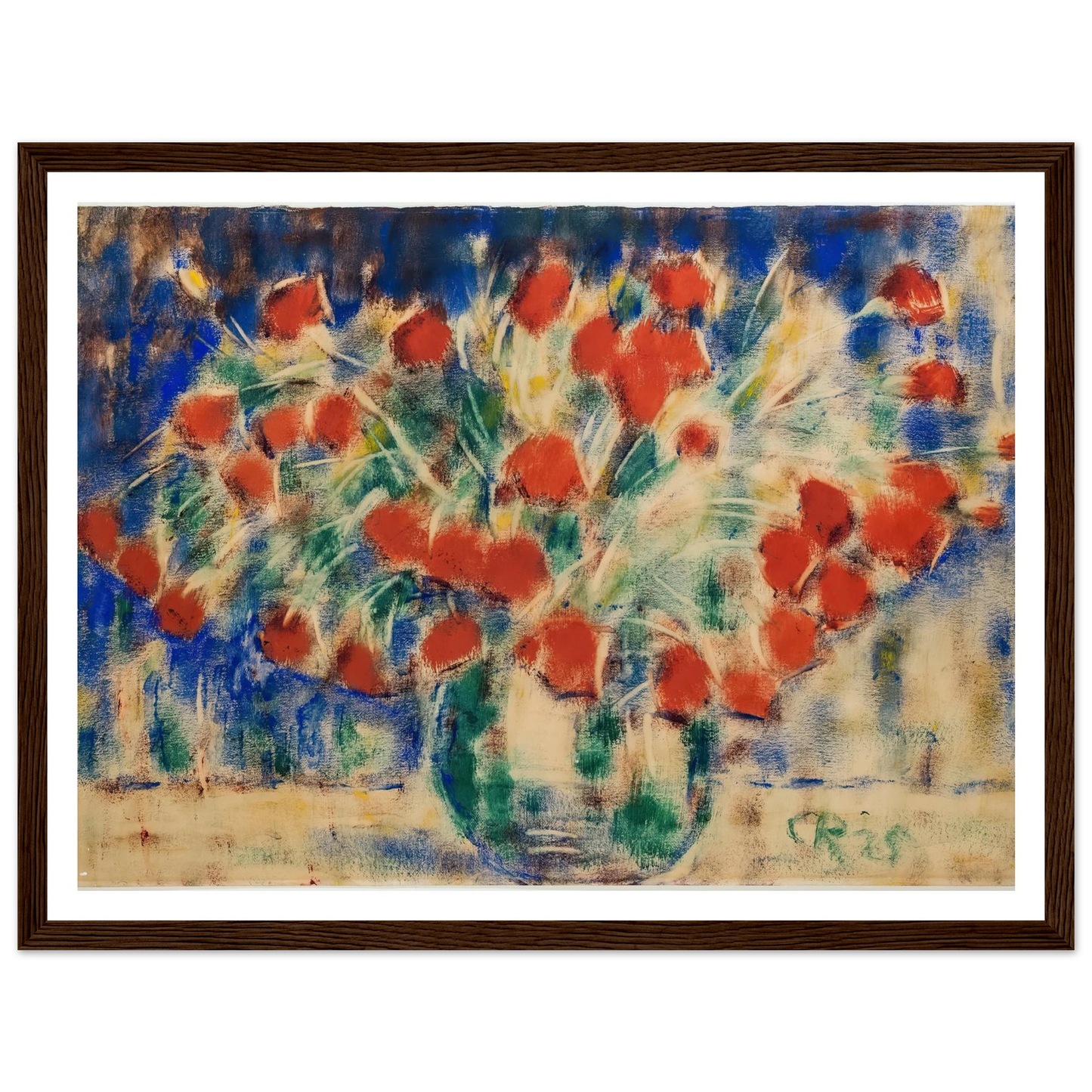 Roter Mohn (1925) Art Print | Christian Rohlfs - Framed Poster - 30x40 cm / 12x16″ - Black frame