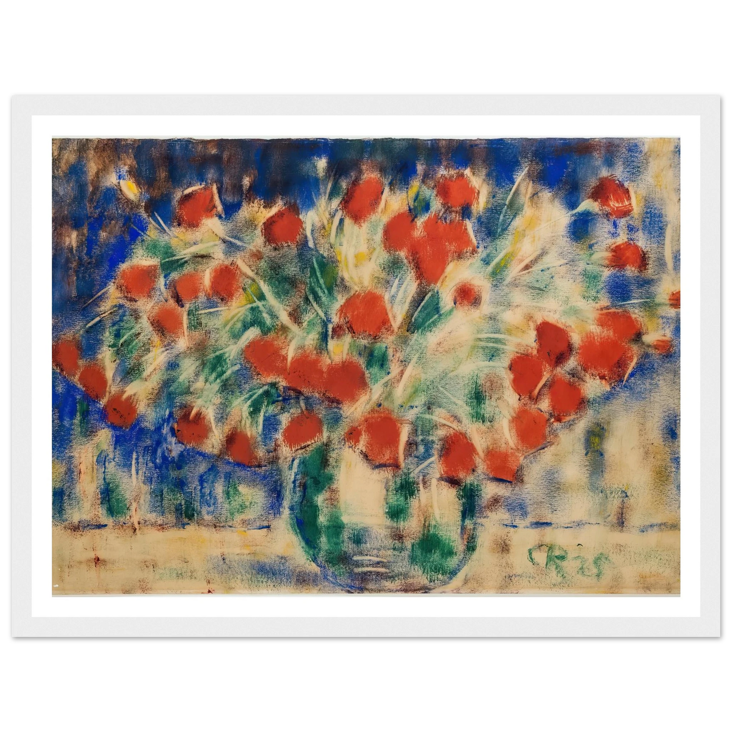 Roter Mohn (1925) Art Print | Christian Rohlfs - Framed Poster - 30x40 cm / 12x16″ - Black frame