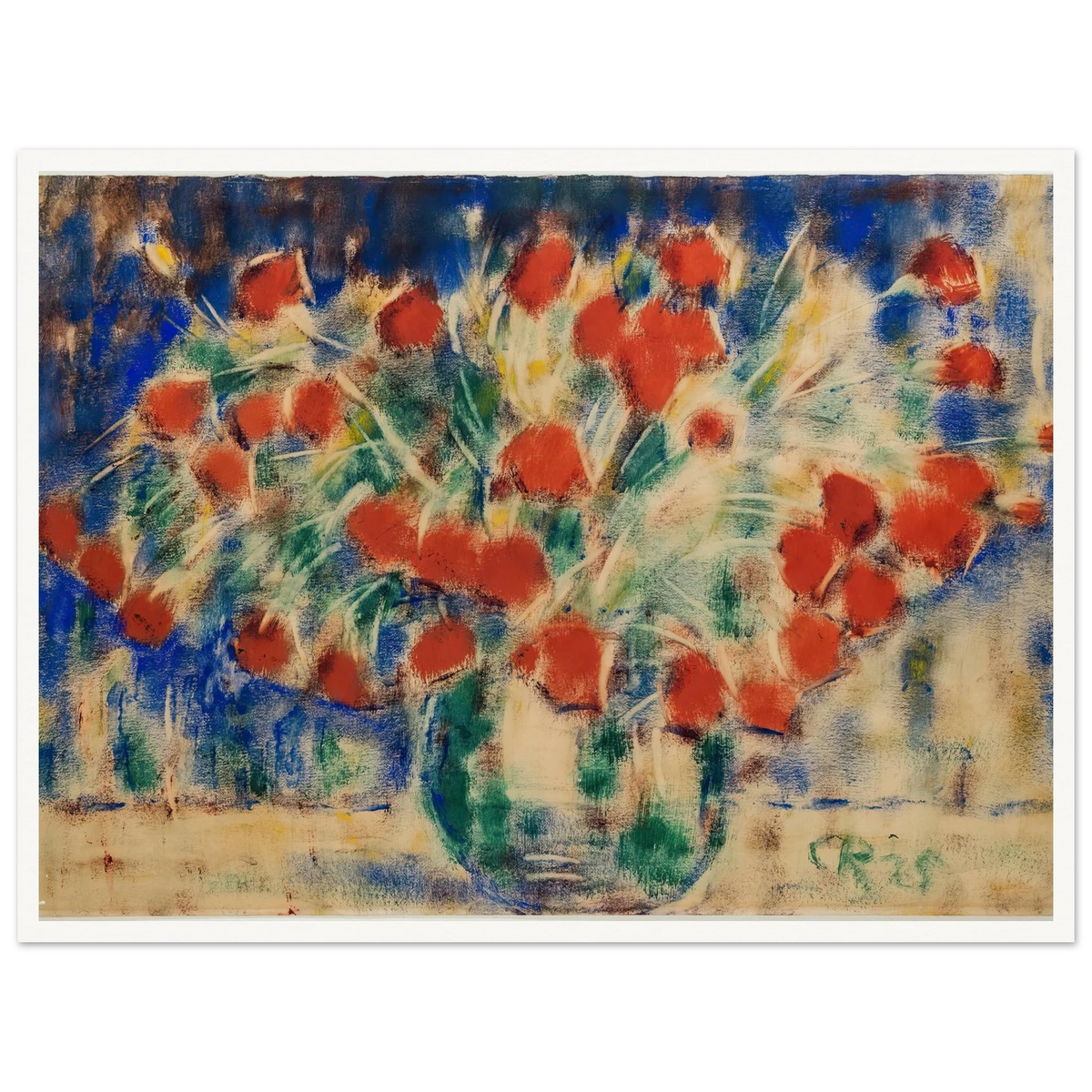 Roter Mohn (1925) Art Print | Christian Rohlfs - Framed Poster - 30x40 cm / 12x16″ - Black frame