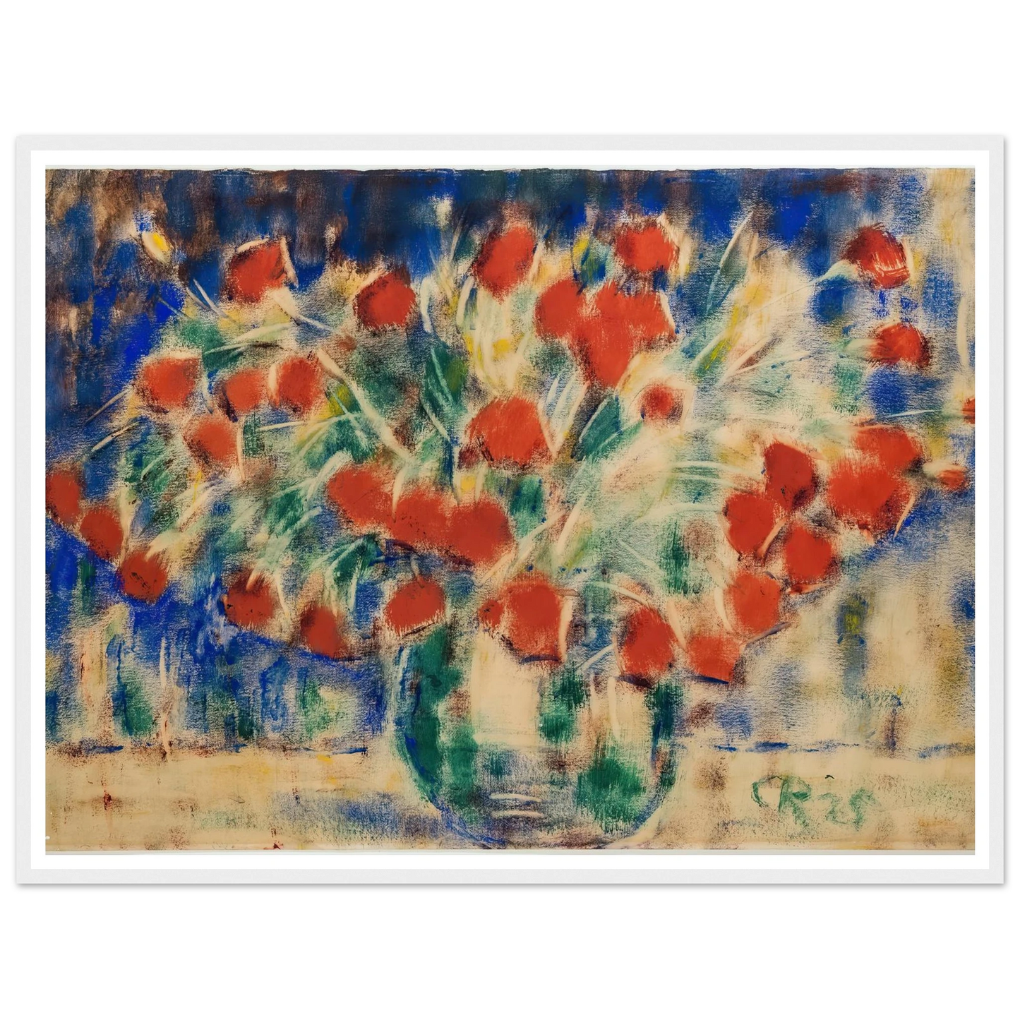 Roter Mohn (1925) Art Print | Christian Rohlfs - Framed Poster - 30x40 cm / 12x16″ - Black frame