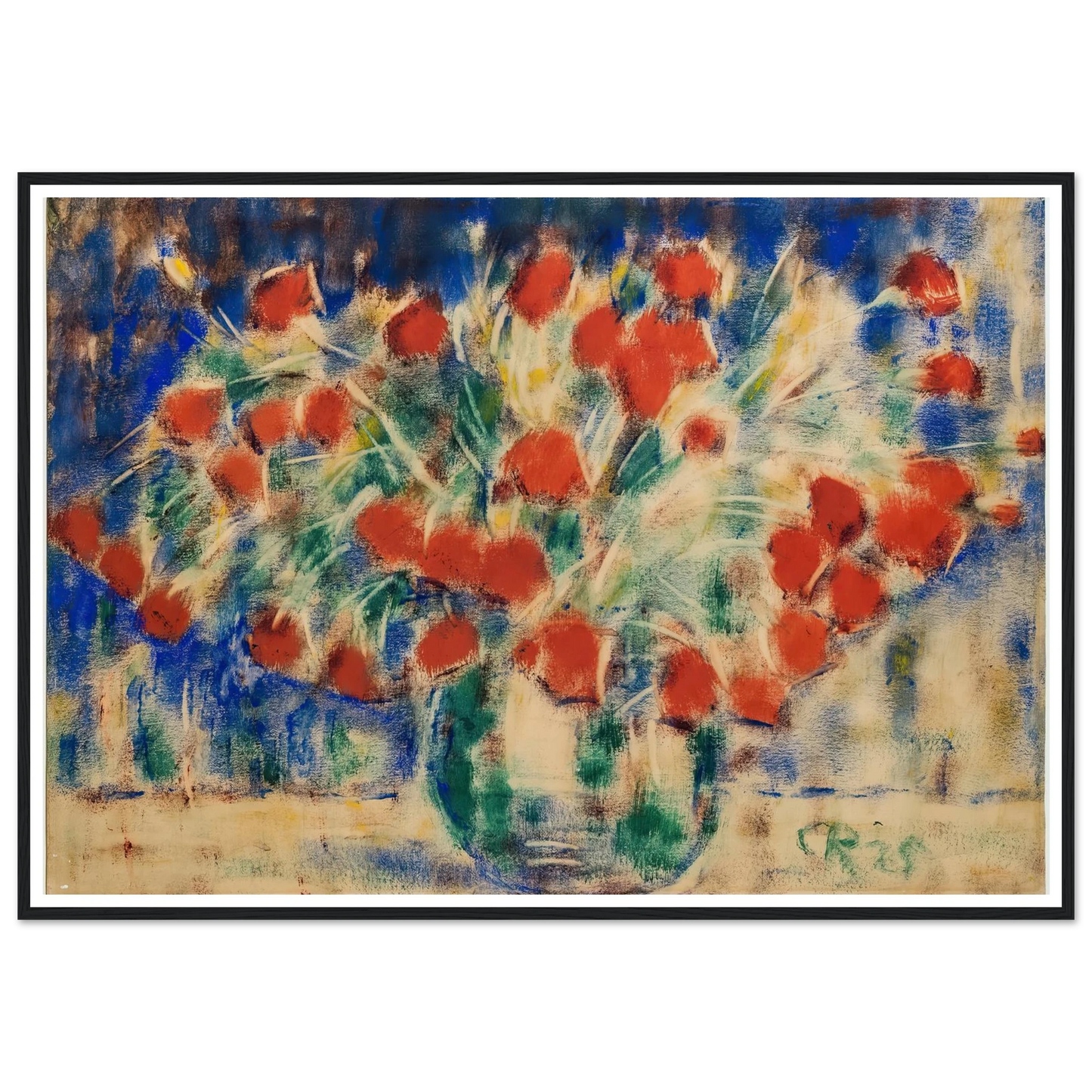 Roter Mohn (1925) Art Print | Christian Rohlfs - Framed Poster - 30x40 cm / 12x16″ - Black frame