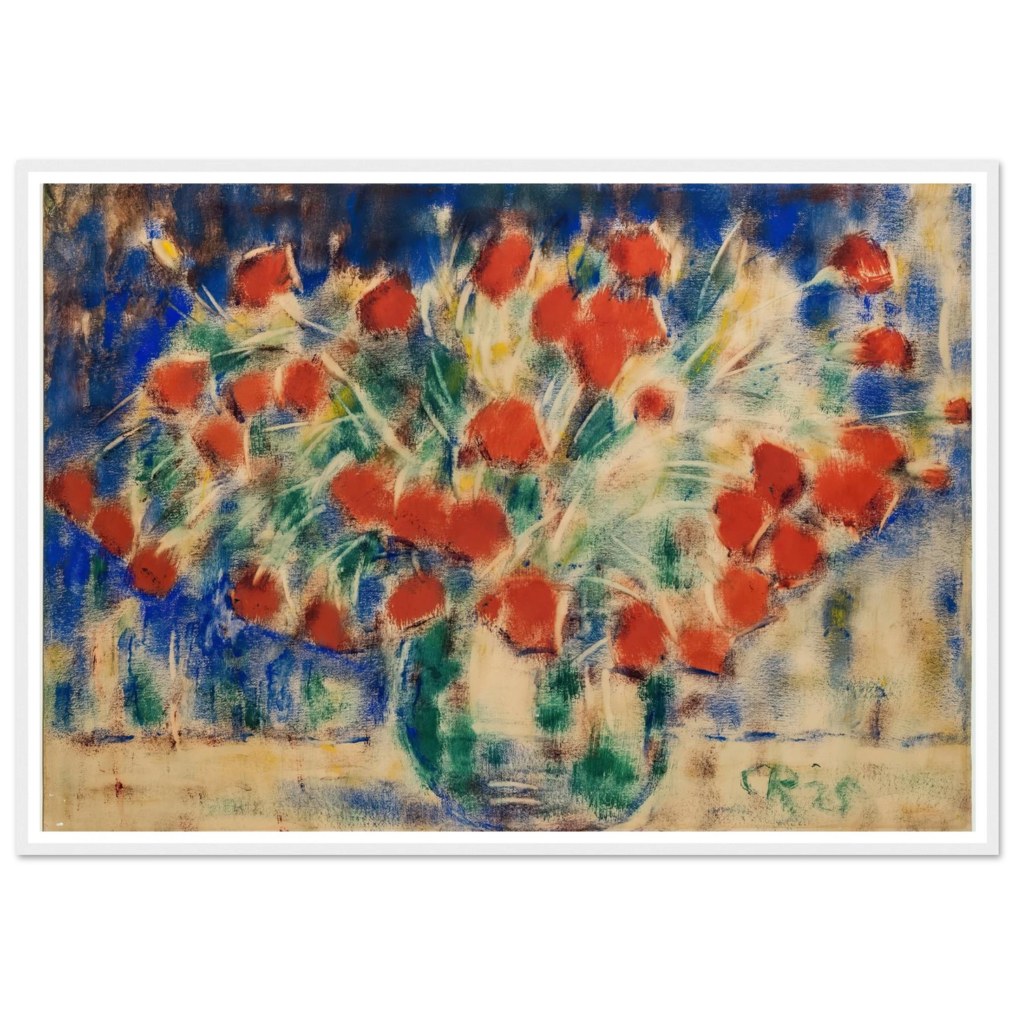 Roter Mohn (1925) Art Print | Christian Rohlfs - Framed Poster - 30x40 cm / 12x16″ - Black frame