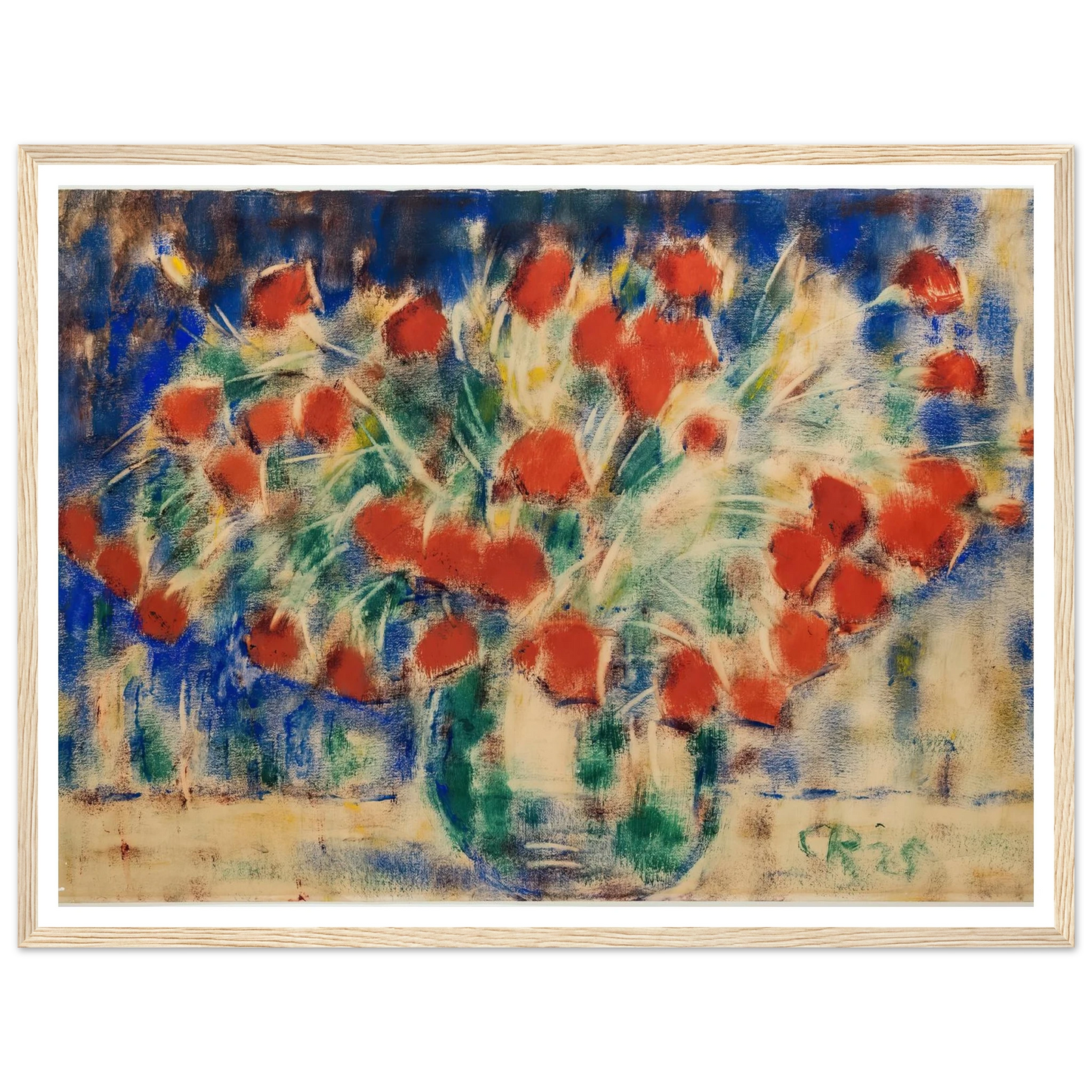 Roter Mohn (1925) Art Print | Christian Rohlfs - Framed Poster - 30x40 cm / 12x16″ - Black frame