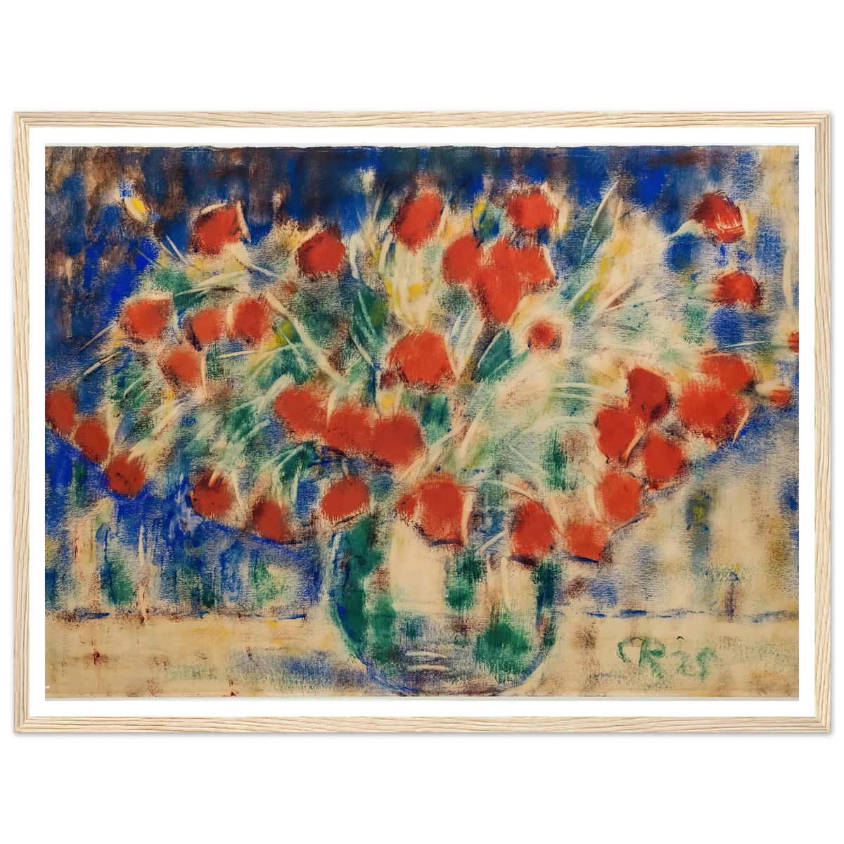 Roter Mohn (1925) Art Print | Christian Rohlfs - Framed Poster - 30x40 cm / 12x16″ - Black frame