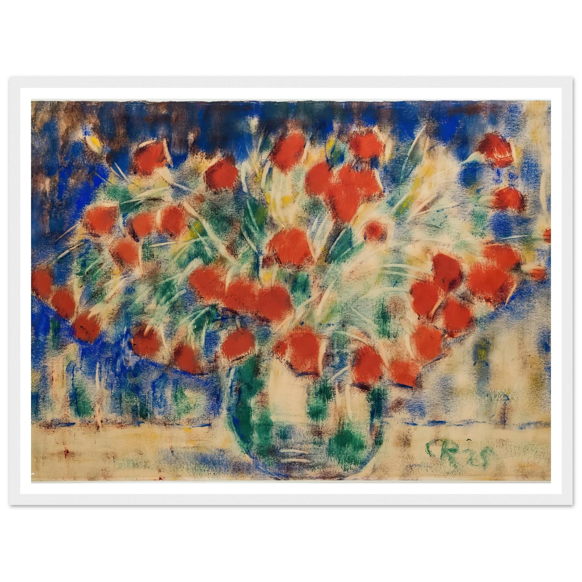 Roter Mohn (1925) Art Print | Christian Rohlfs - Framed Poster - 30x40 cm / 12x16″ - Black frame