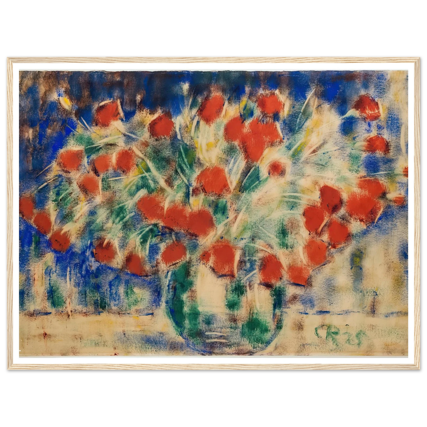 Roter Mohn (1925) Art Print | Christian Rohlfs - Framed Poster - 30x40 cm / 12x16″ - Black frame