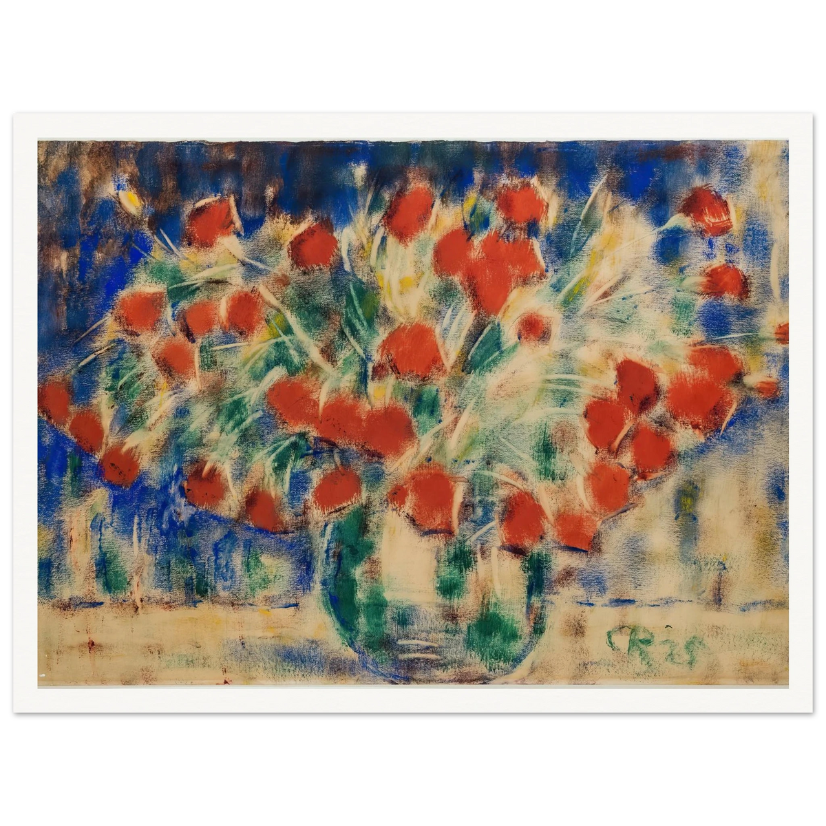 Roter Mohn (1925) Art Print | Christian Rohlfs - Framed Poster - 30x40 cm / 12x16″ - Black frame