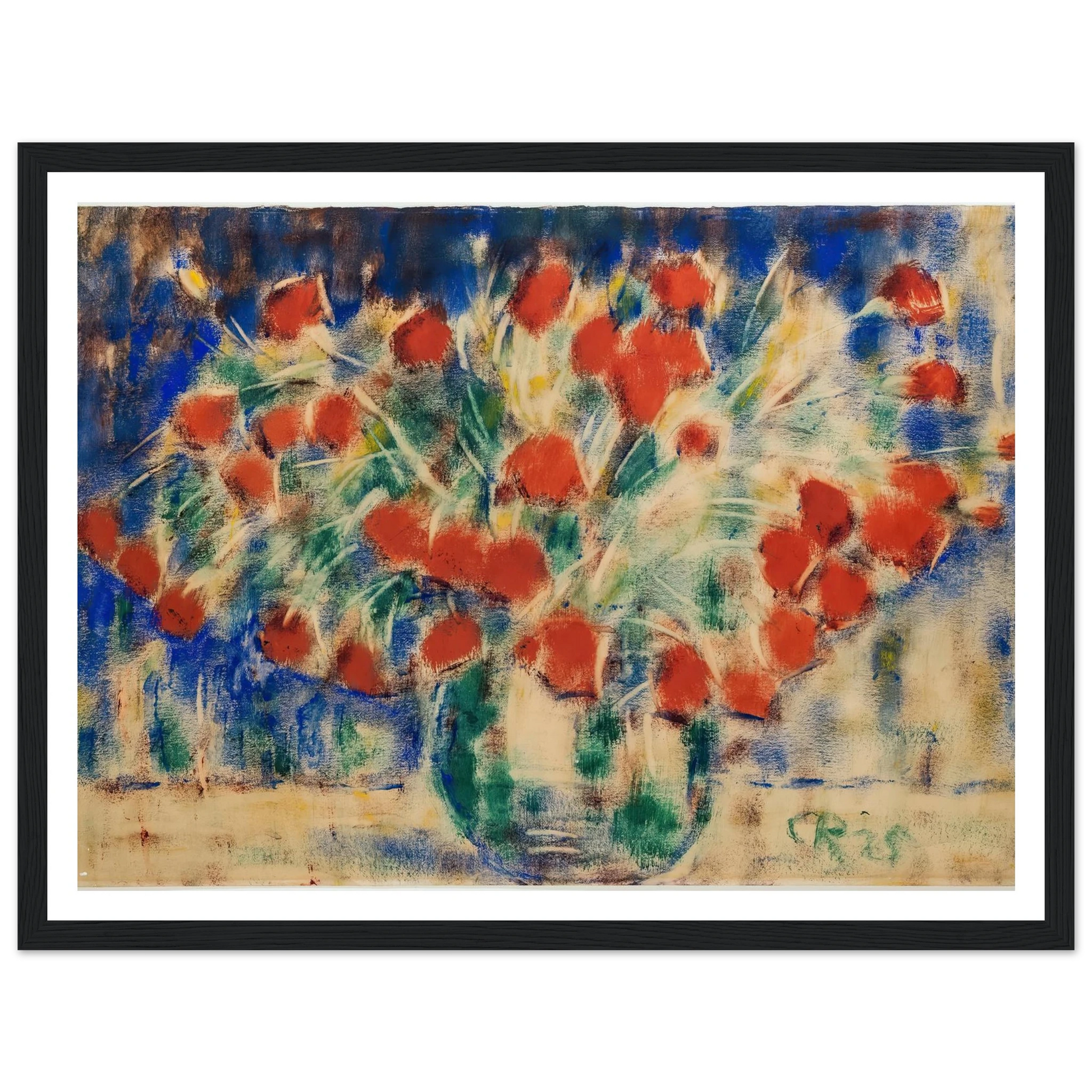 Roter Mohn (1925) Art Print | Christian Rohlfs - Framed Poster - 30x40 cm / 12x16″ - Black frame