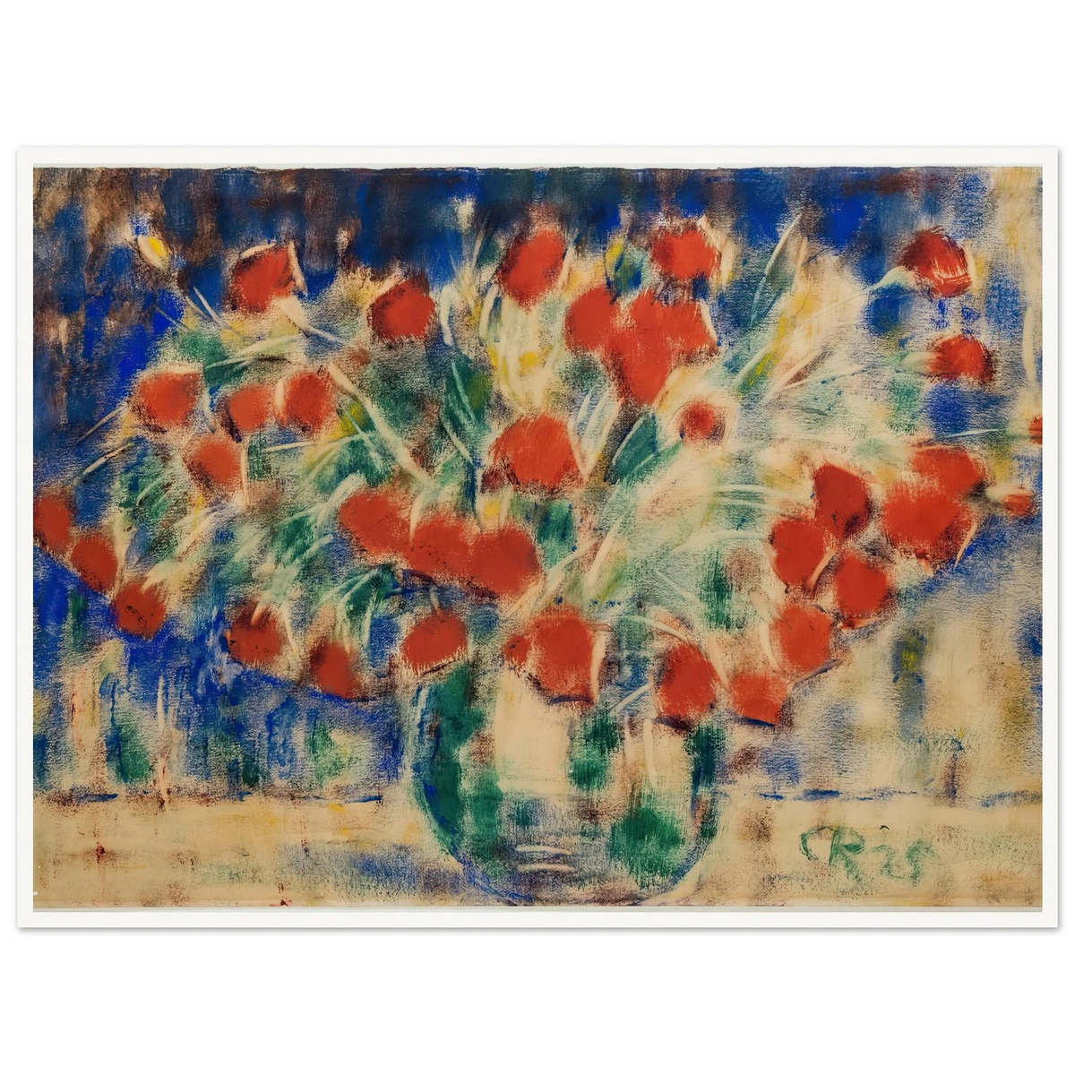 Roter Mohn (1925) Art Print | Christian Rohlfs - Framed Poster - 30x40 cm / 12x16″ - Black frame