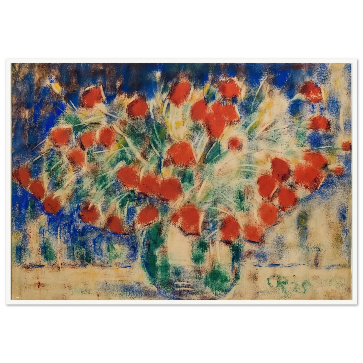 Roter Mohn (1925) Art Print | Christian Rohlfs - Framed Poster - 30x40 cm / 12x16″ - Black frame