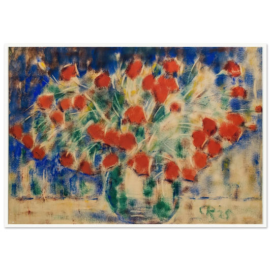 Roter Mohn (1925) Art Print | Christian Rohlfs - Framed Poster - 30x40 cm / 12x16″ - Black frame