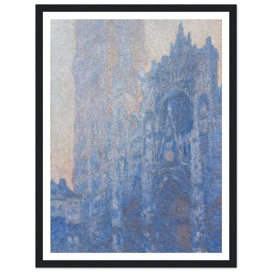 Rouen Cathedral Façade and Tour d’Albane (Morning Effect) (1894) Art Print | Claude Monet - Framed Poster - 30x40 cm / 12x16″ - Black frame