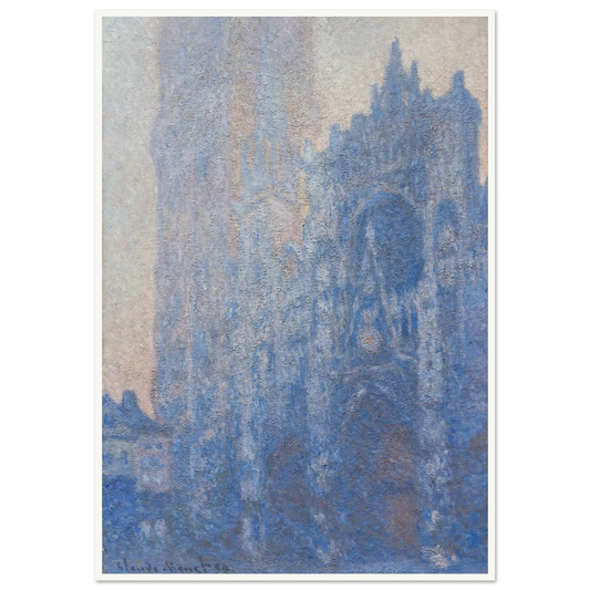 Rouen Cathedral Façade and Tour d’Albane (Morning Effect) (1894) Art Print | Claude Monet - Framed Poster - 30x40 cm / 12x16″ - Black frame