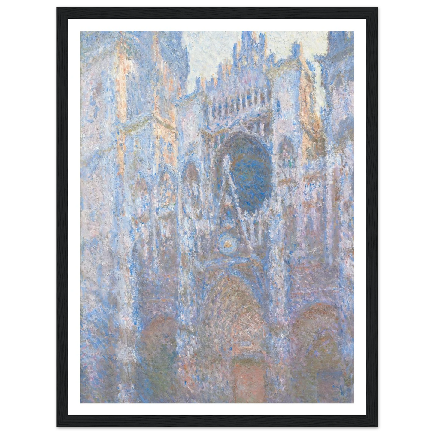 Rouen Cathedral, West Façade (1894) Art Print | Claude Monet - Framed Poster - 30x40 cm / 12x16″ - Black frame