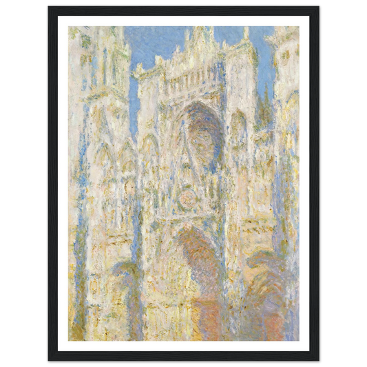 Rouen Cathedral, West Façade, Sunlight (1894) Art Print | Claude Monet - Framed Poster - 30x40 cm / 12x16″ - Black frame