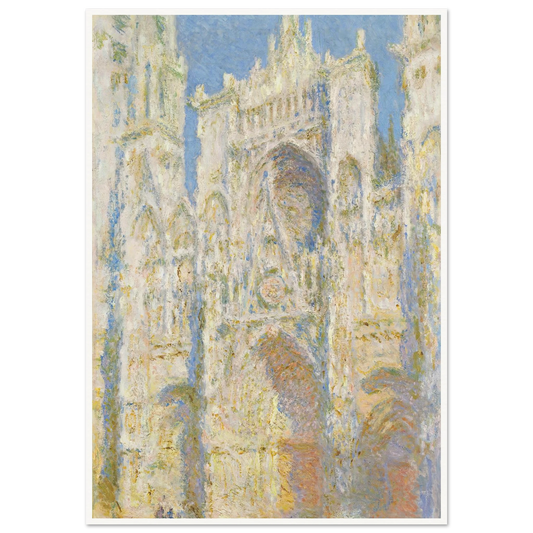 Rouen Cathedral, West Façade, Sunlight (1894) Art Print | Claude Monet - Framed Poster - 30x40 cm / 12x16″ - Black frame