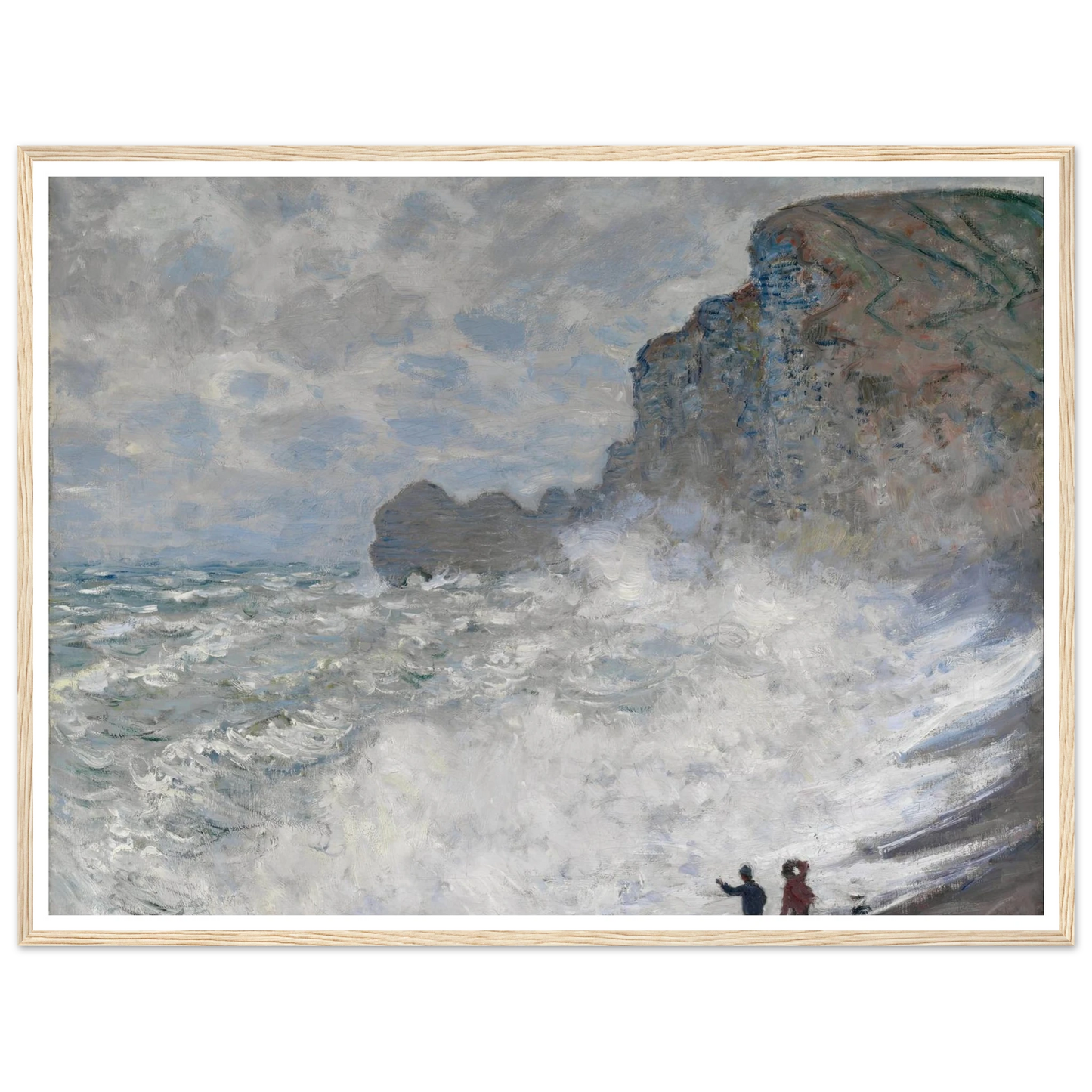 Rough weather at Étretat (1883) Art Print | Claude Monet - Framed Poster - 30x40 cm / 12x16″ - Black frame