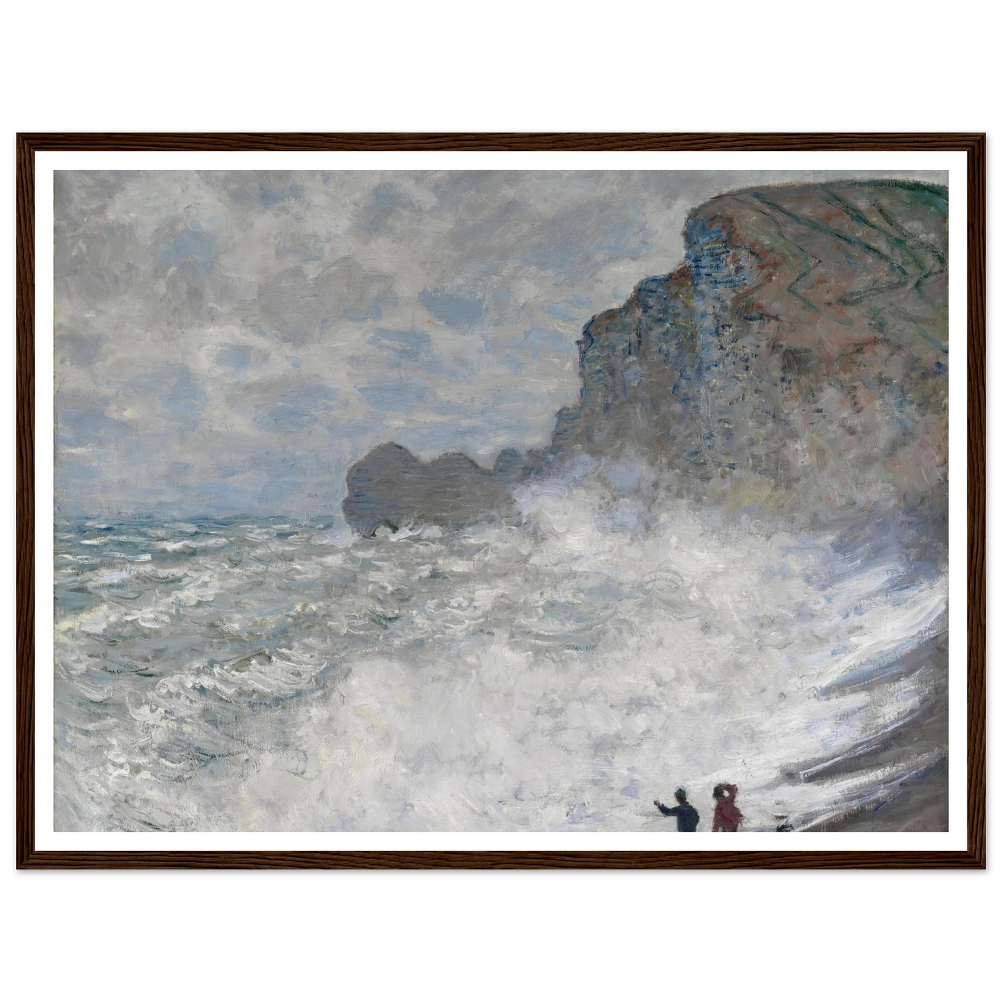 Rough weather at Étretat (1883) Art Print | Claude Monet - Framed Poster - 30x40 cm / 12x16″ - Black frame
