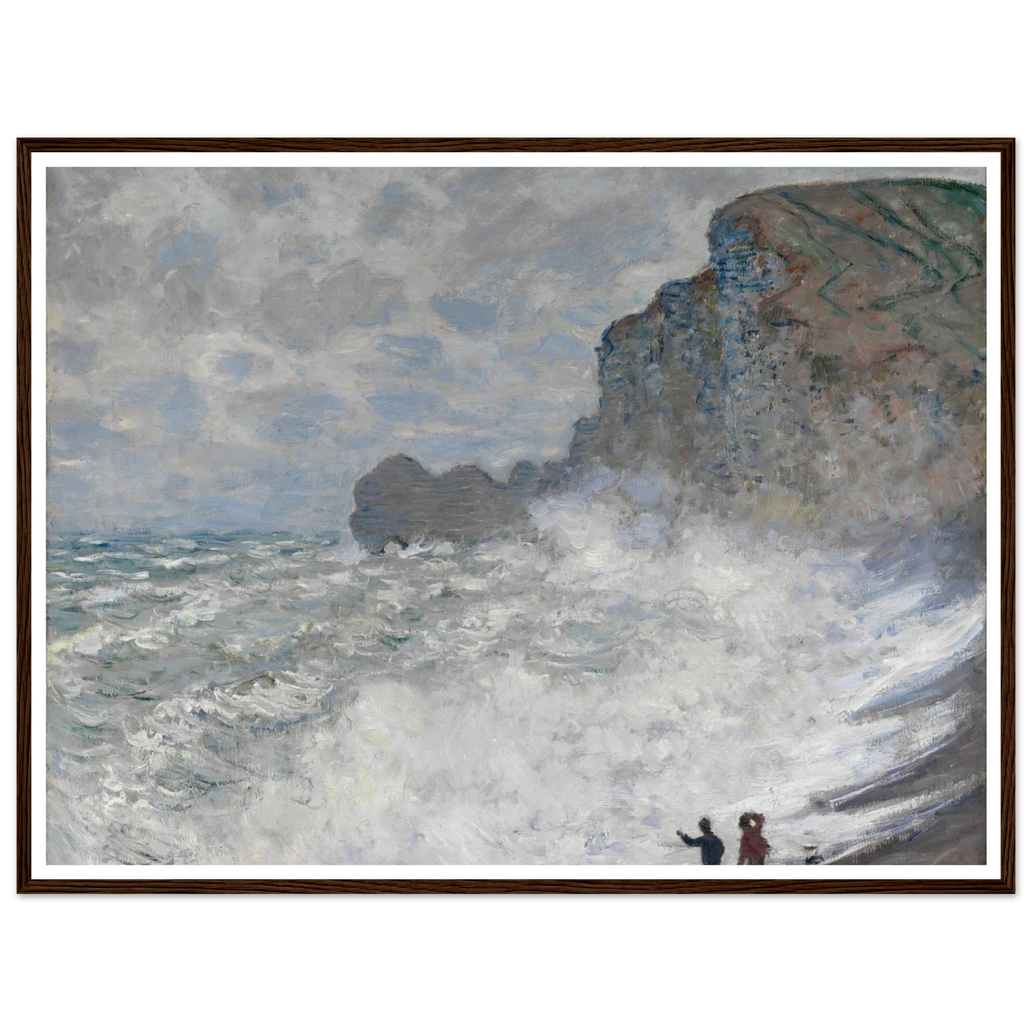 Rough weather at Étretat (1883) Art Print | Claude Monet - Framed Poster - 30x40 cm / 12x16″ - Black frame