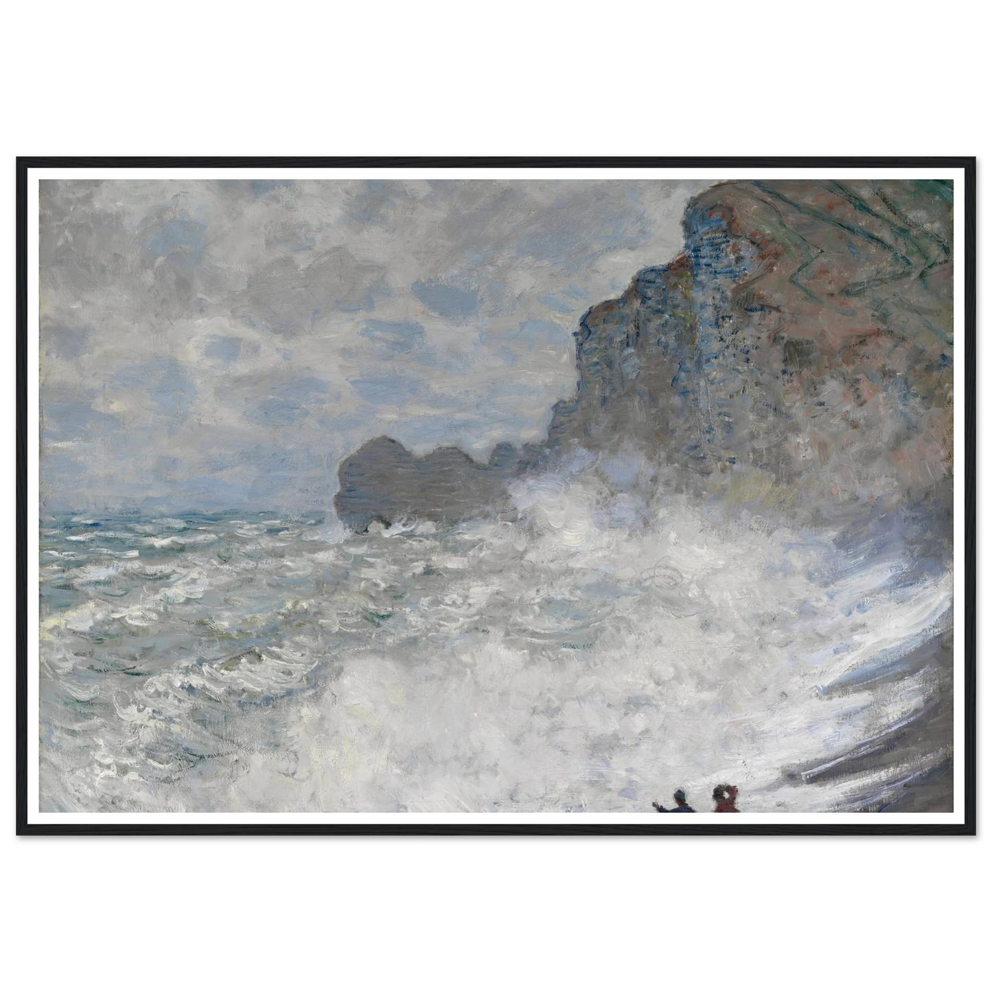 Rough weather at Étretat (1883) Art Print | Claude Monet - Framed Poster - 30x40 cm / 12x16″ - Black frame