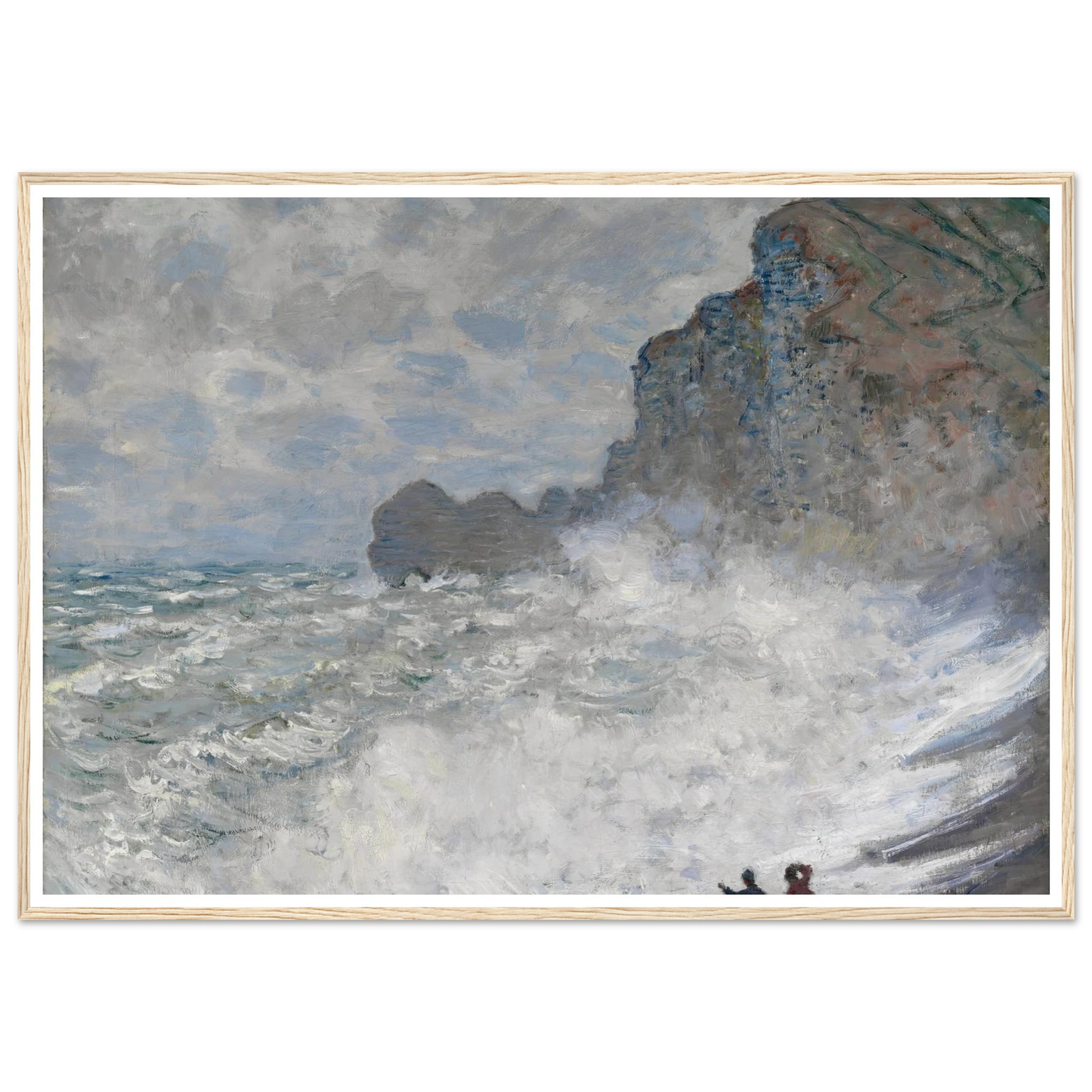 Rough weather at Étretat (1883) Art Print | Claude Monet - Framed Poster - 30x40 cm / 12x16″ - Black frame